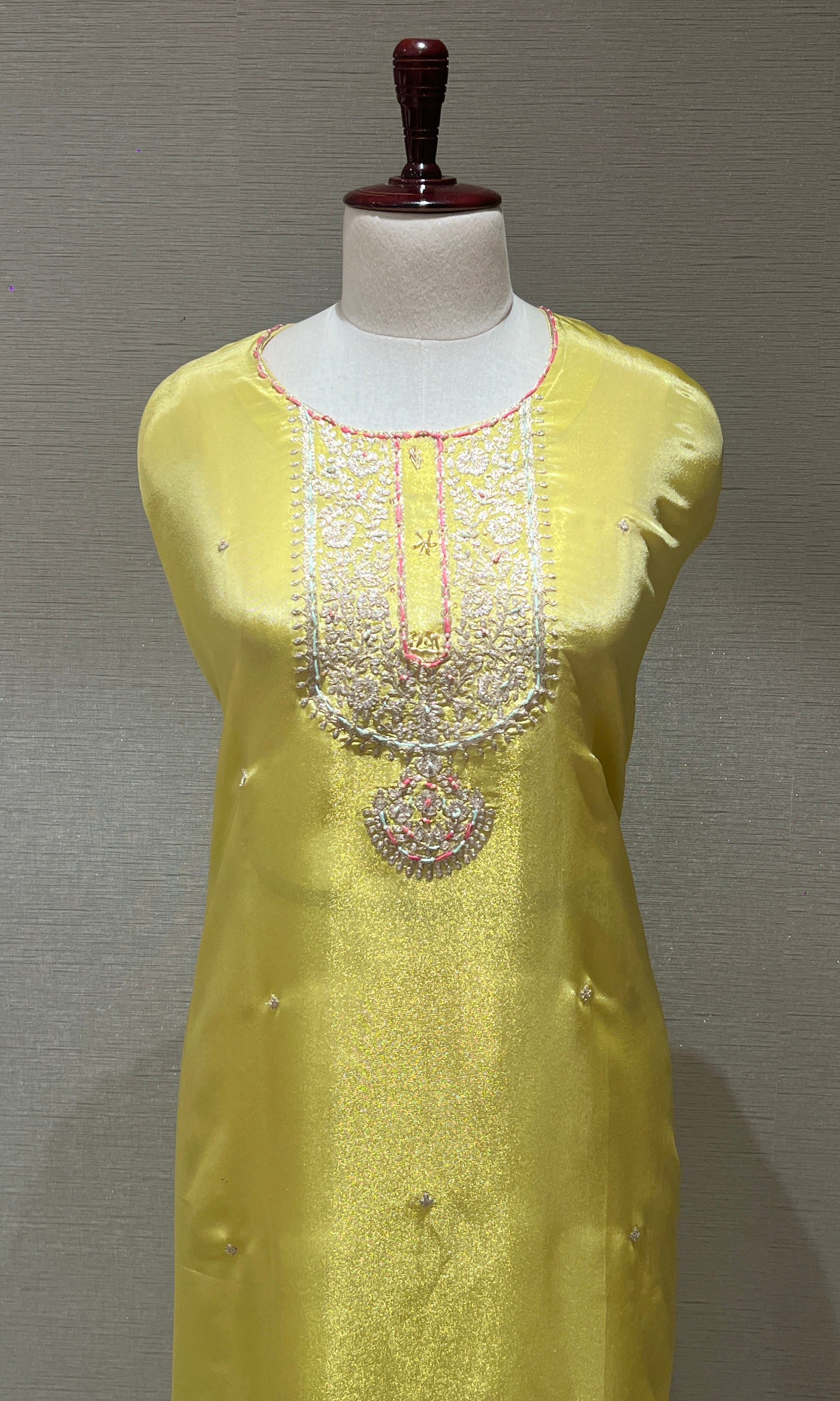 Light yellow dress material