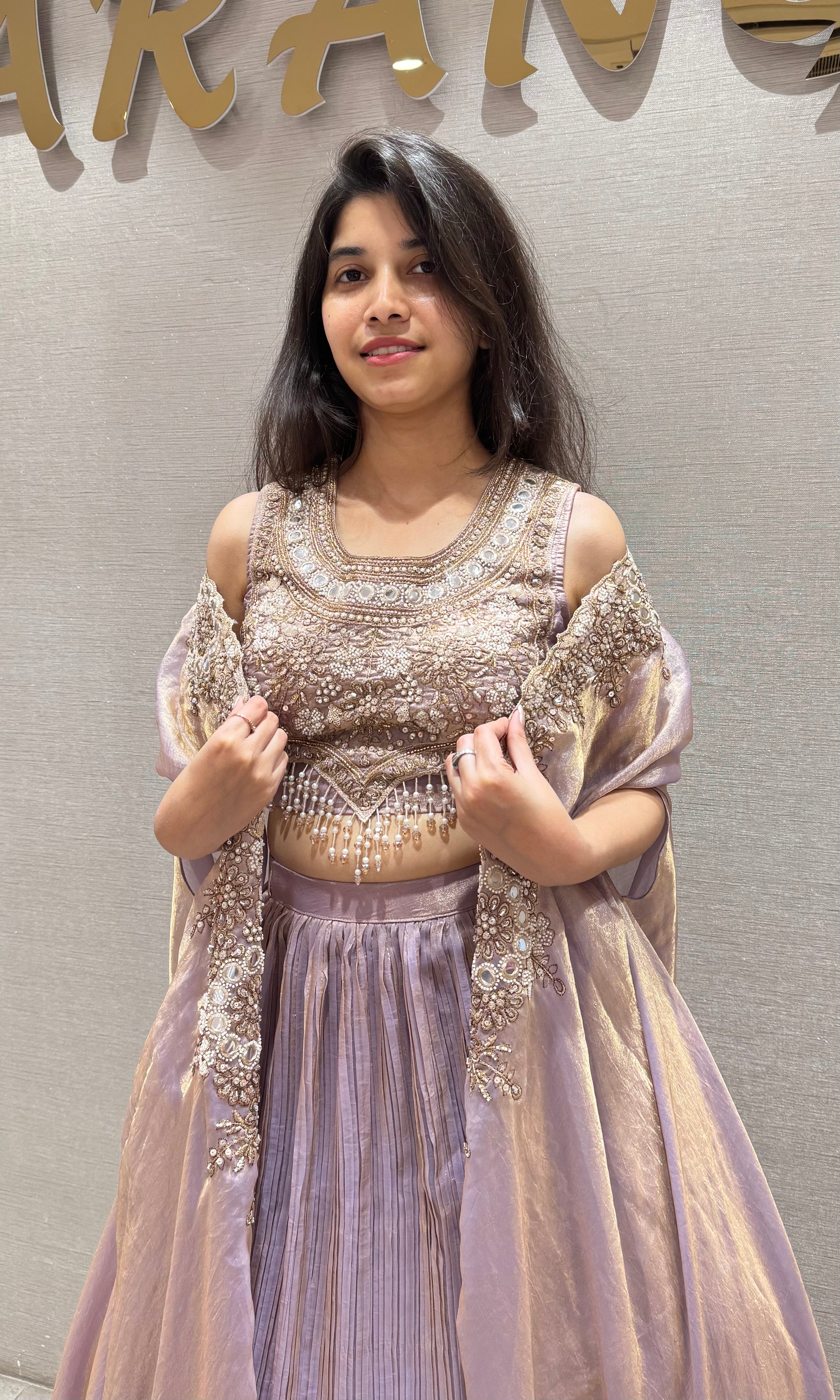 Onion pink GOLD EMBROIDERED LEHENGA