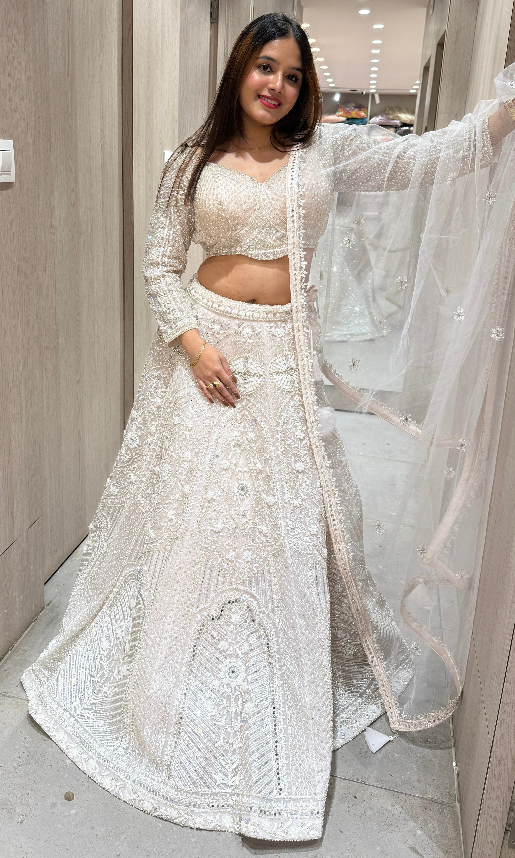 Baby pink embroidered lehenga