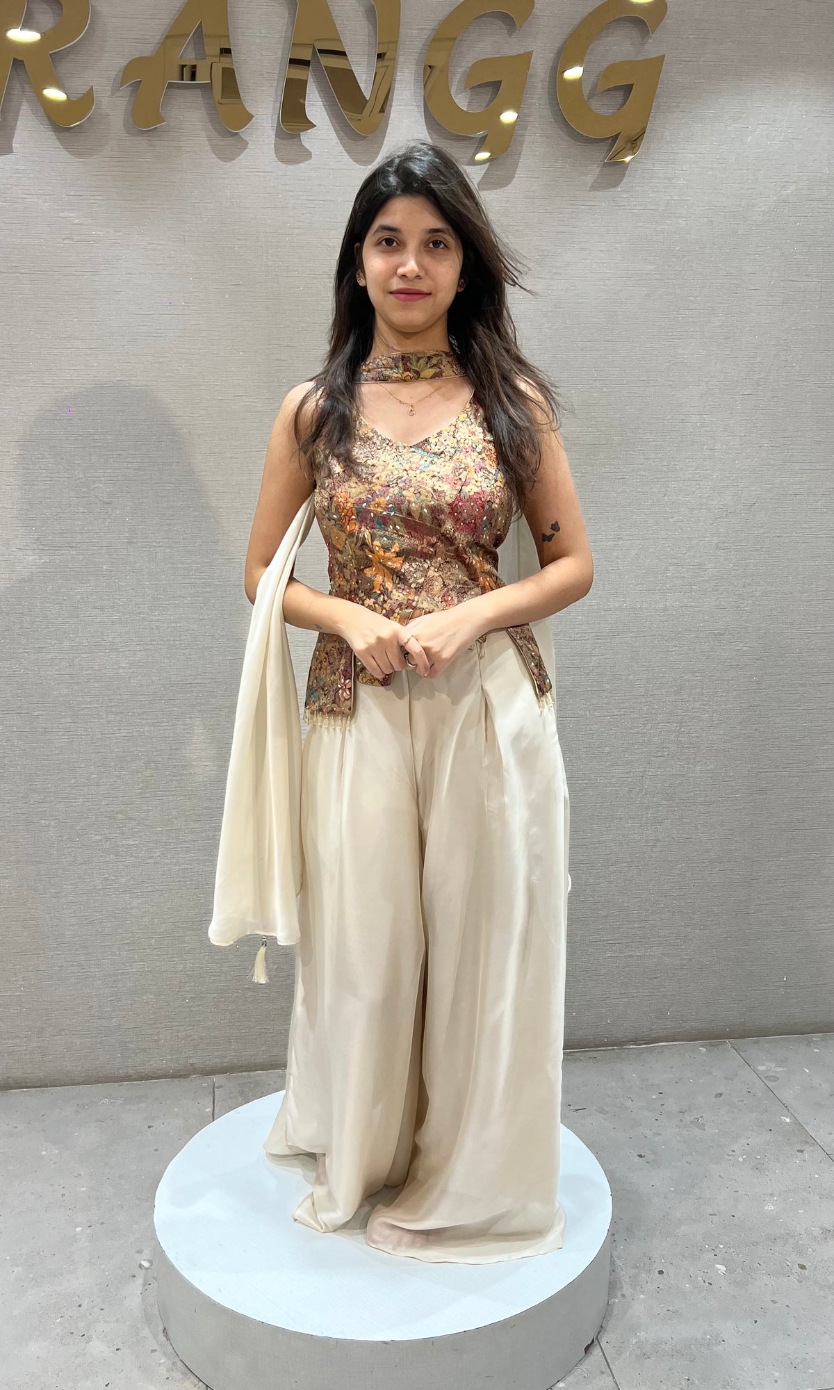 Multi Corset Palazzo Set with Detached Dupatta