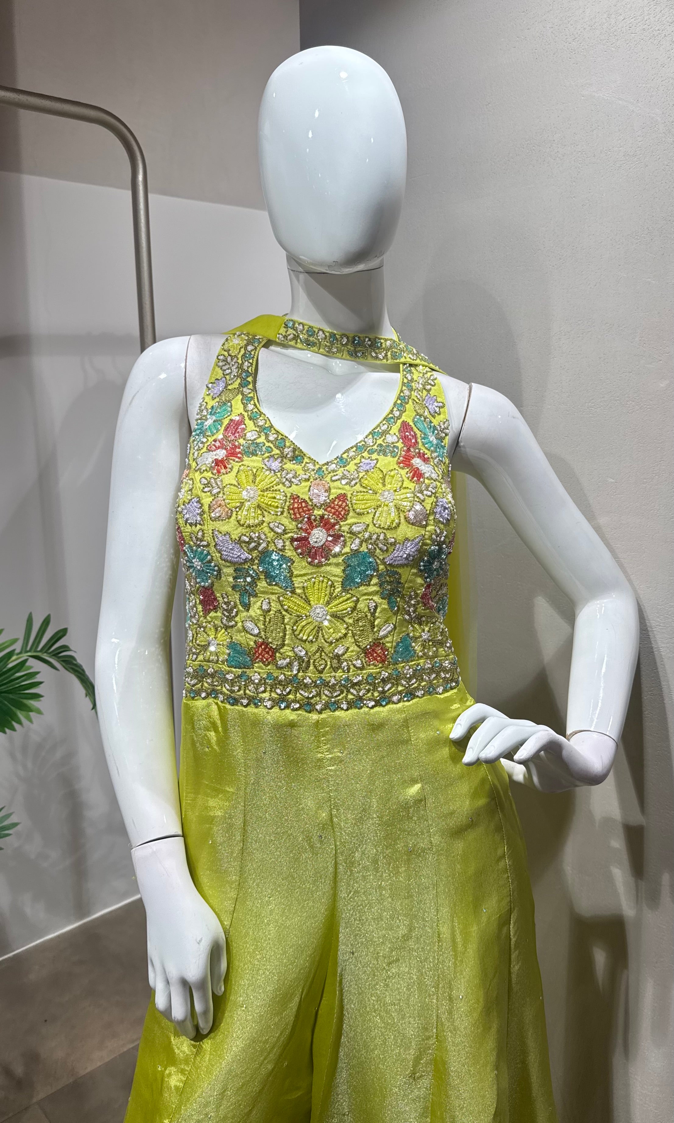 LIGHT GREEN Embroidered Jumpsuit