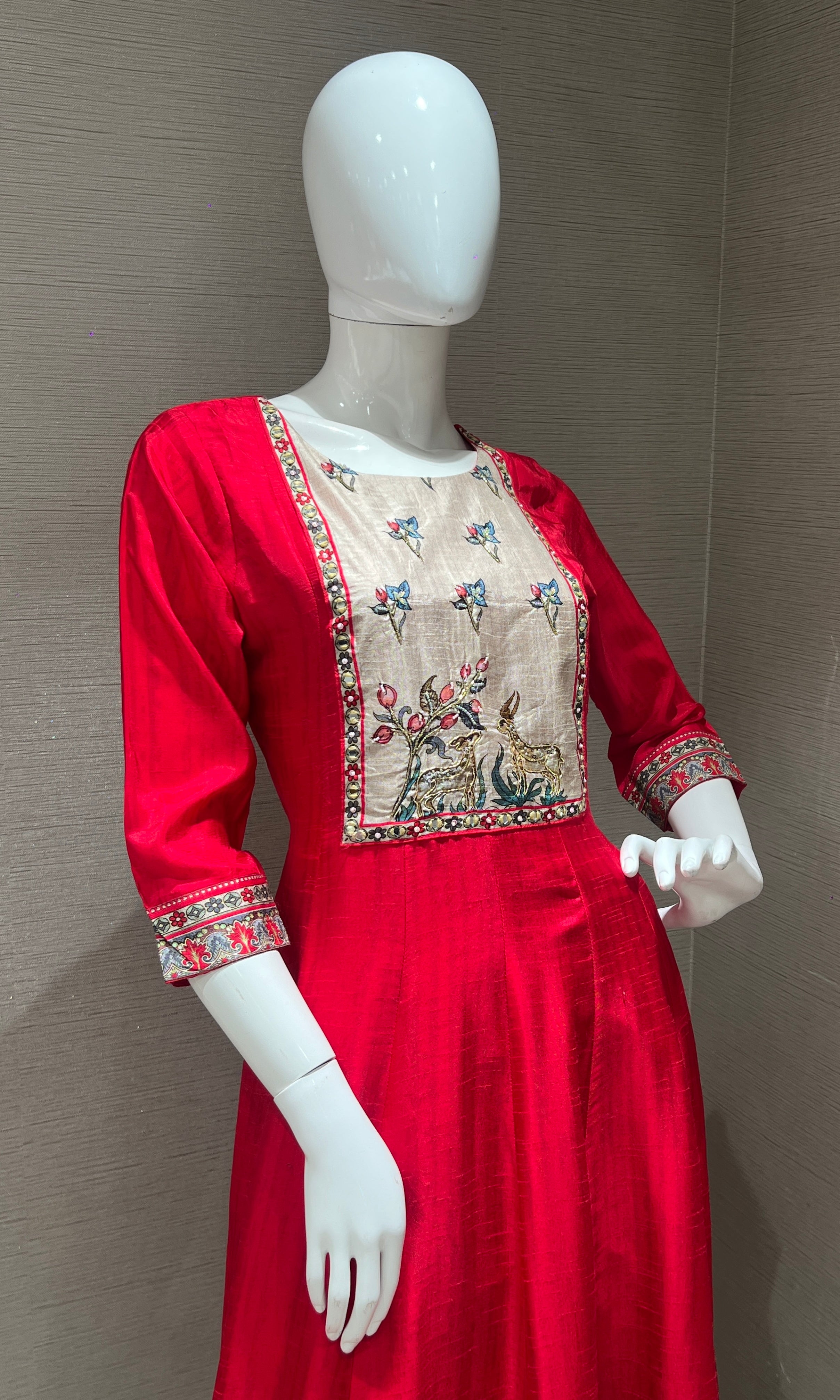 Red kurta set