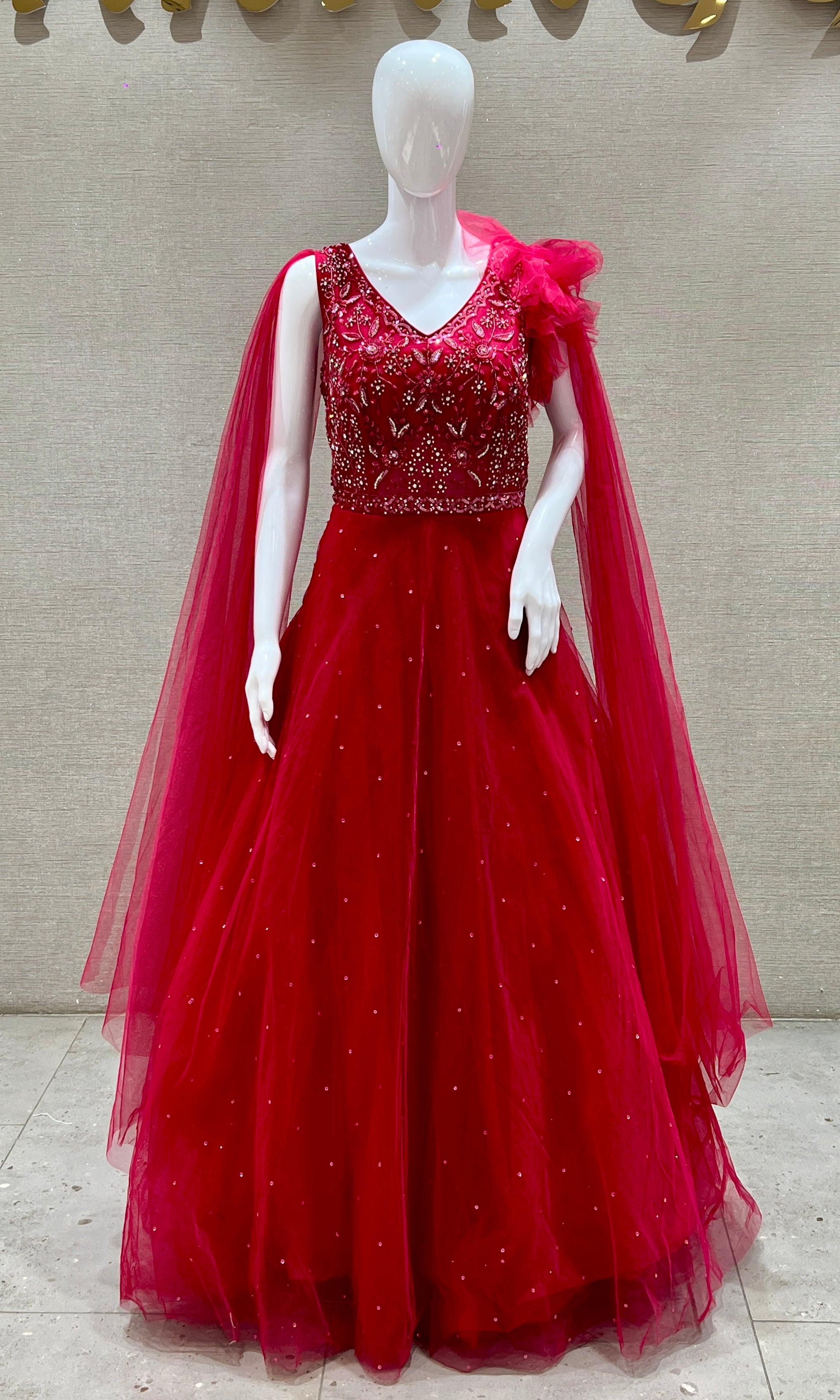 Pink long dress