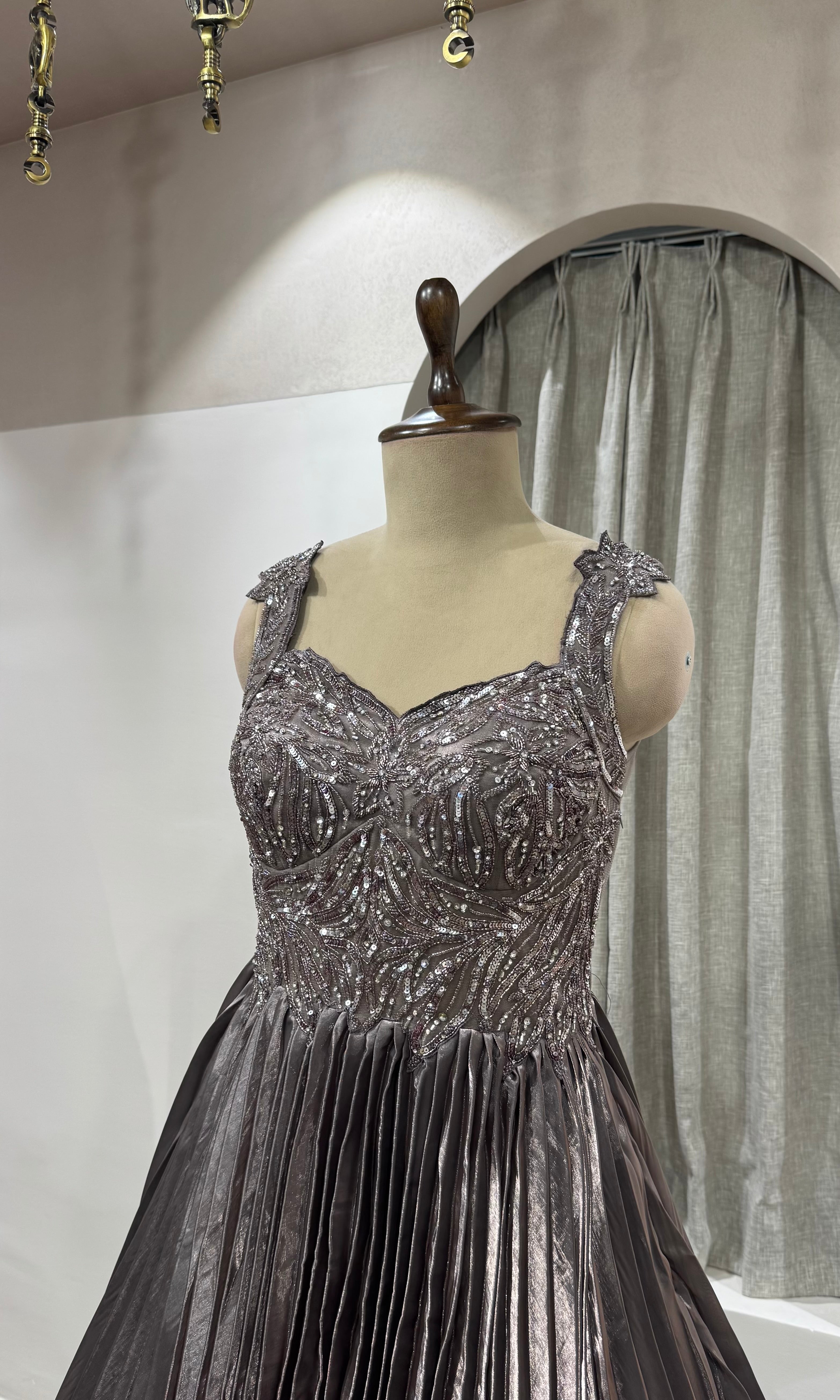 GREY Embellished SHIMMER lehenga set