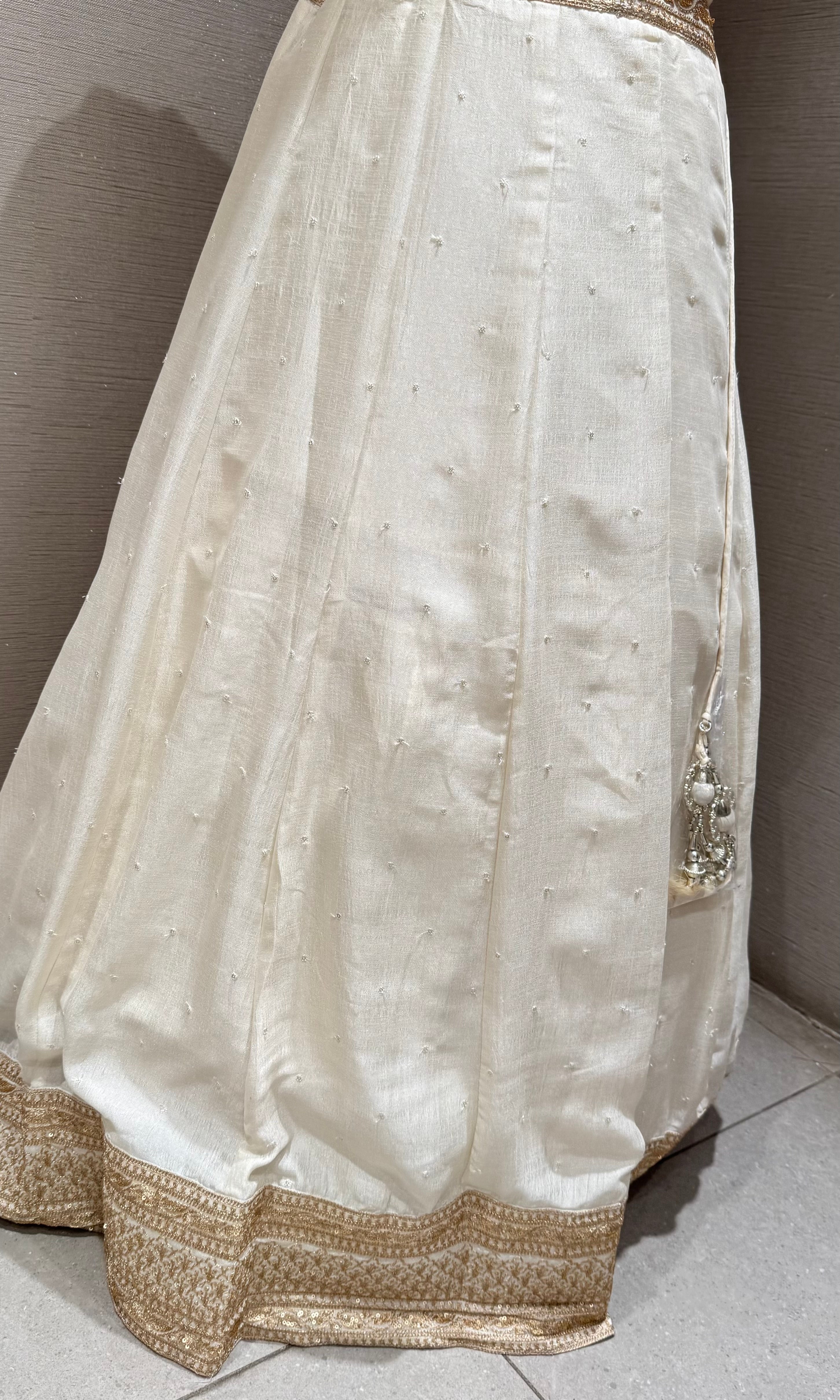 Classic Cream Gold Flared Lehenga