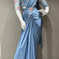 Blue one minute designer saree