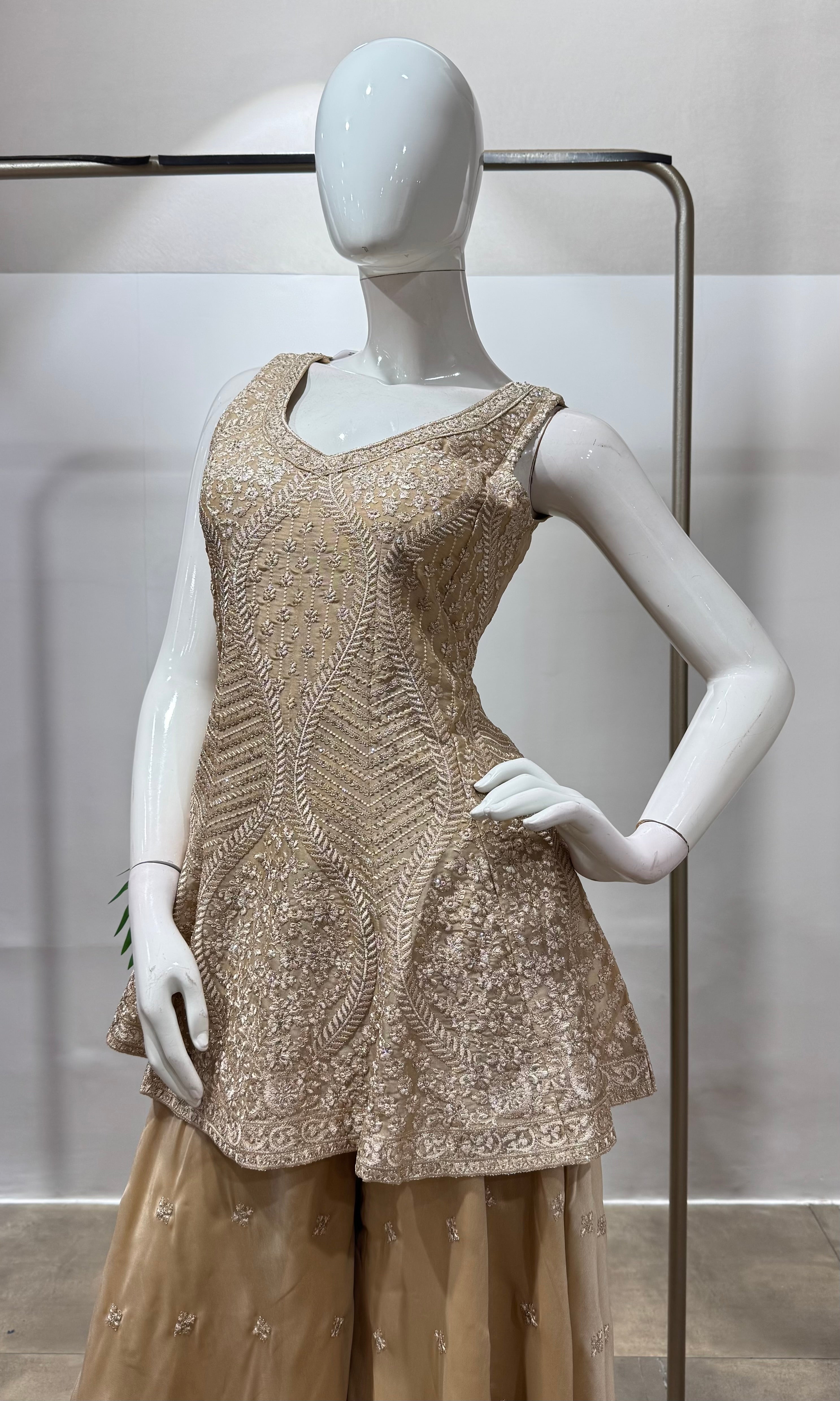MAUVE gold embroidered palazzo set