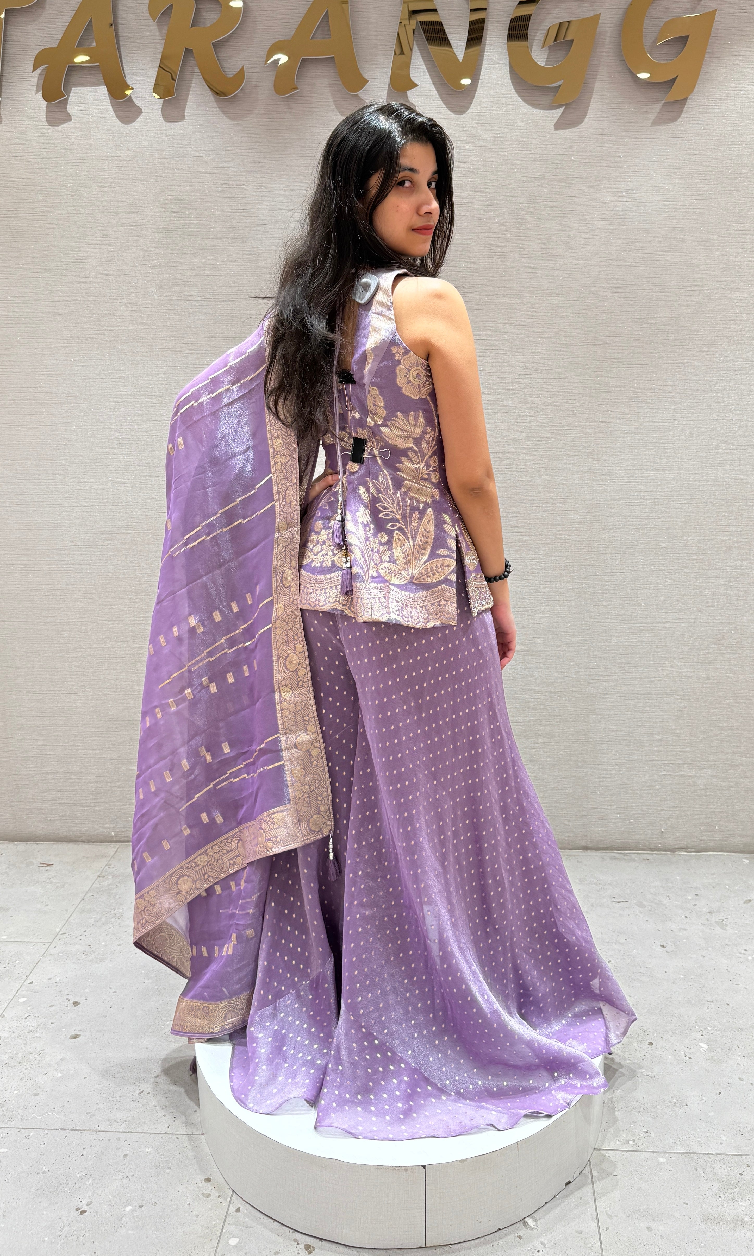Lilac Embroidered Palazzo Set