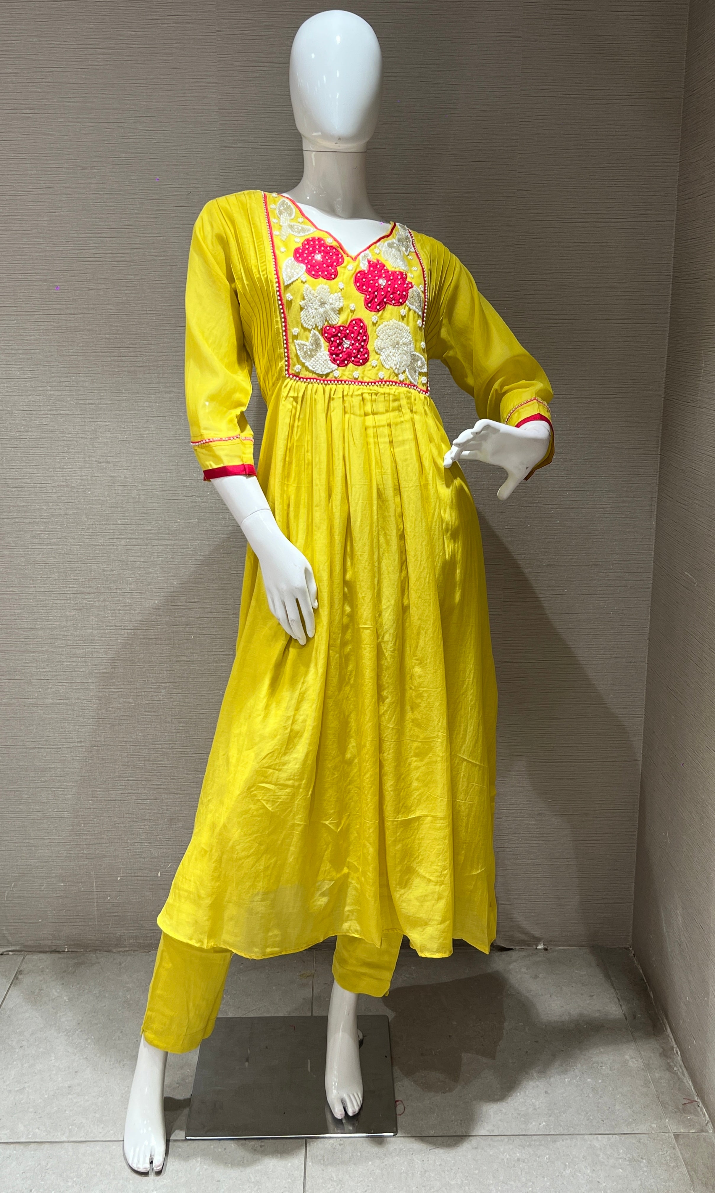 Light yellow kurta set
