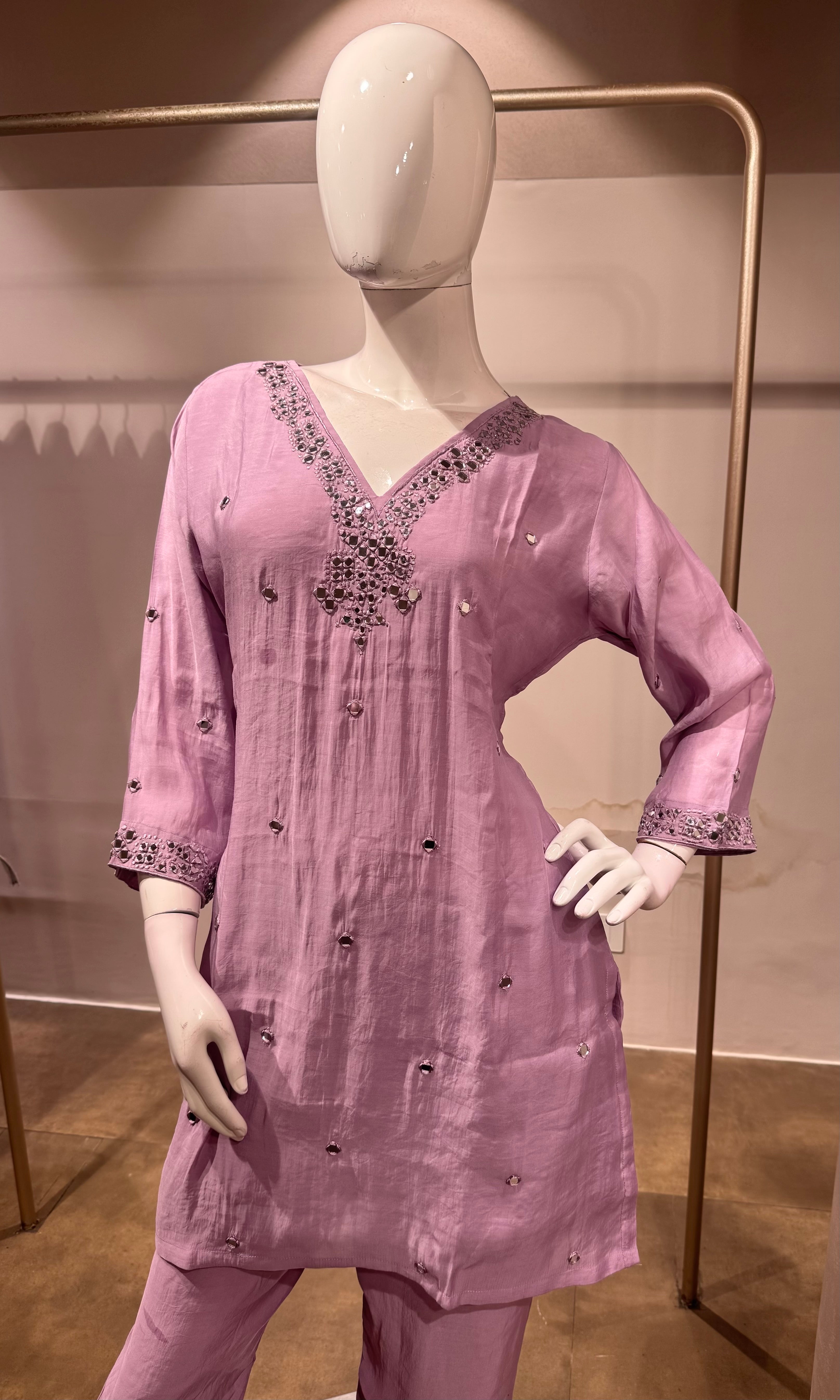 Light Purple Ethnic Tunic Cord Set