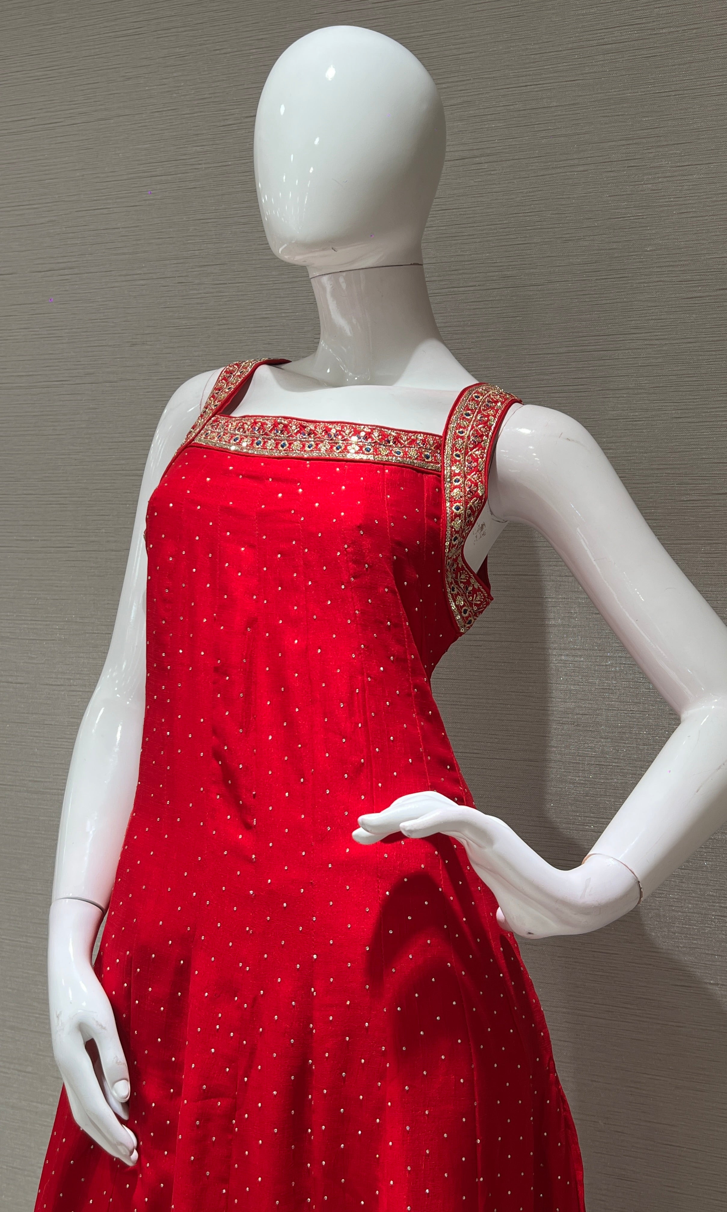 Rani pink kurta set with contrast Dupatta