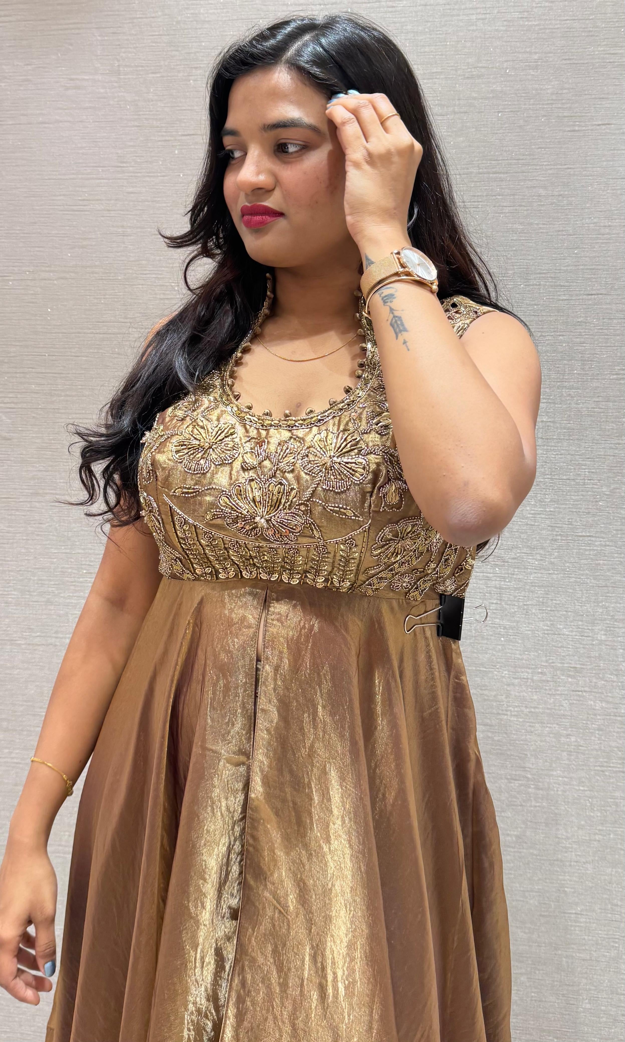 Brown FRONT SLIT PALAZZO SET