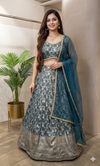 BLUE EMBROIDERED LEHENGA