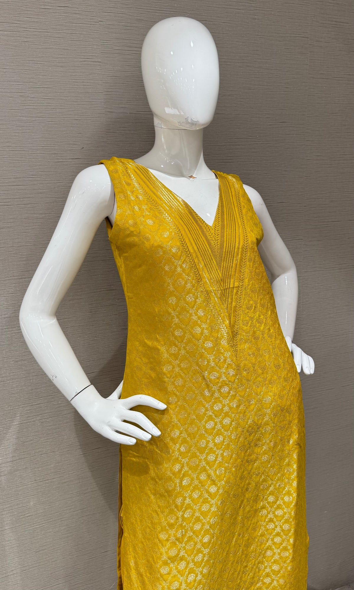 Yellow Golden Embroidered Kurta Set with Dupatta