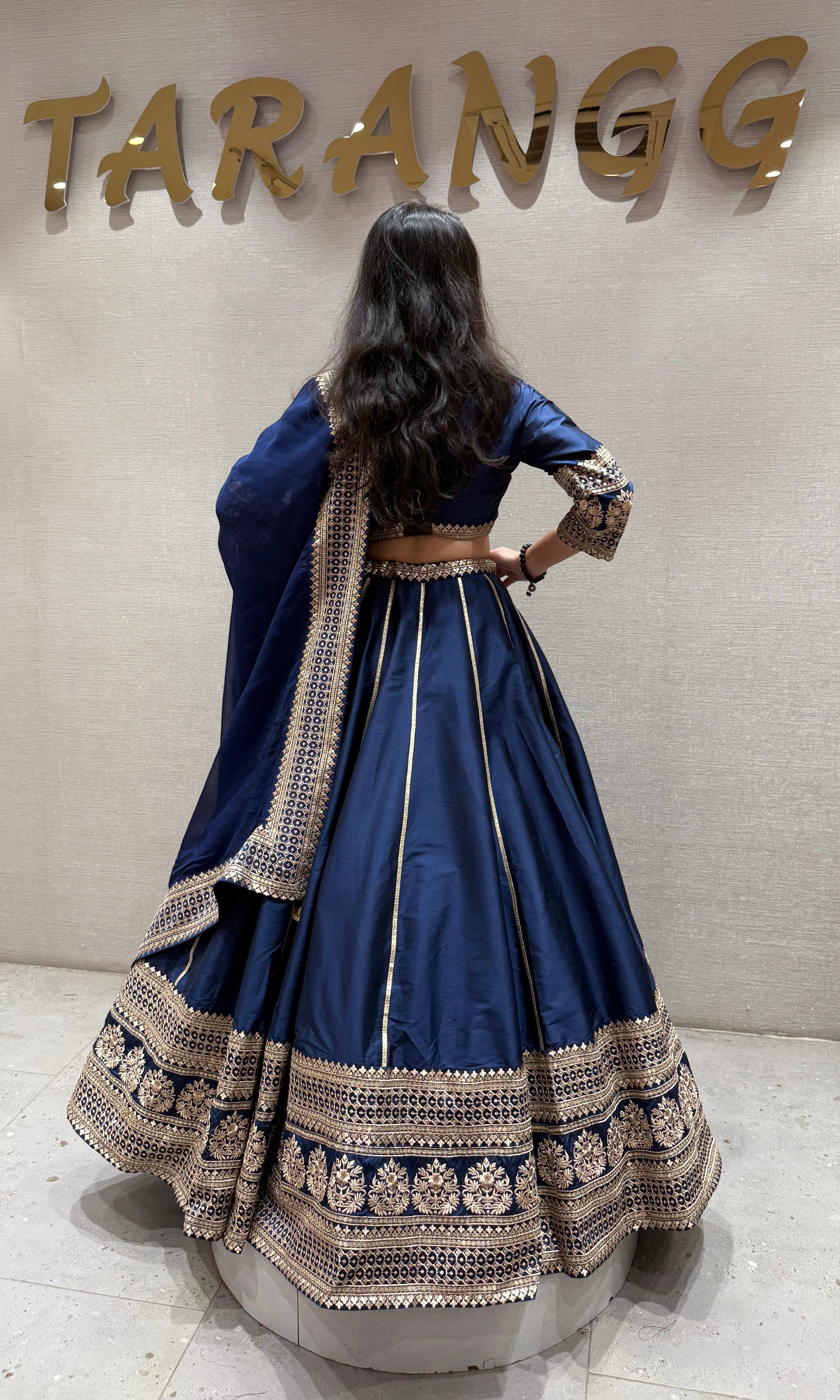 ROYAL BLUE RAW SILK LEHENGA