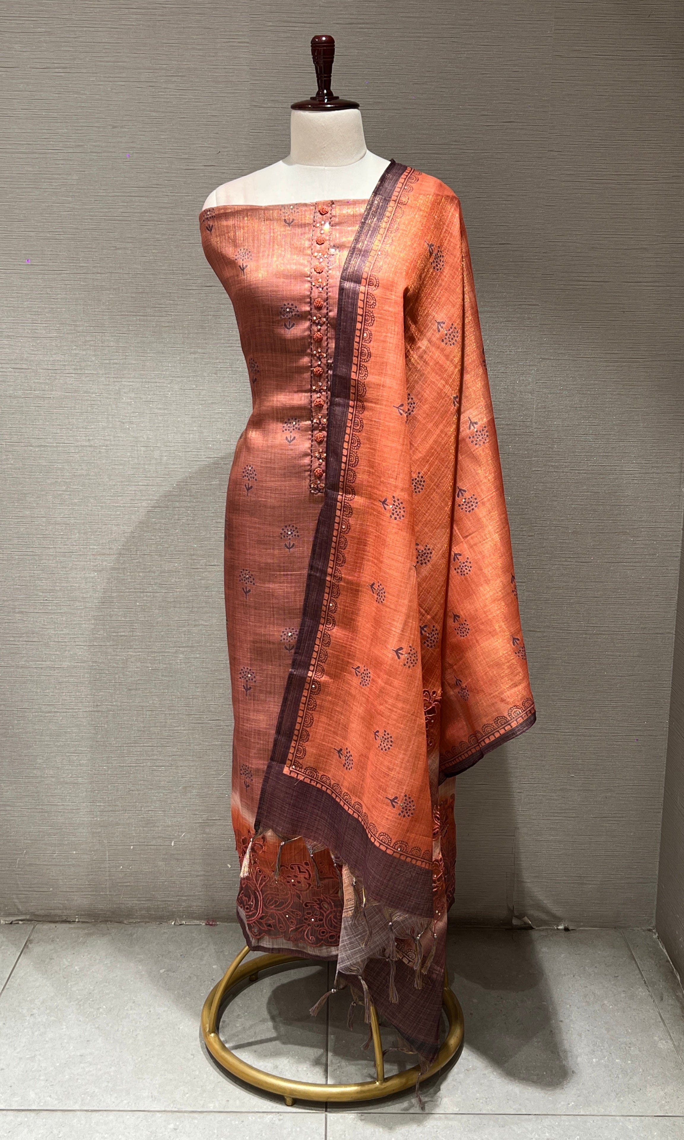 Rust dress material
