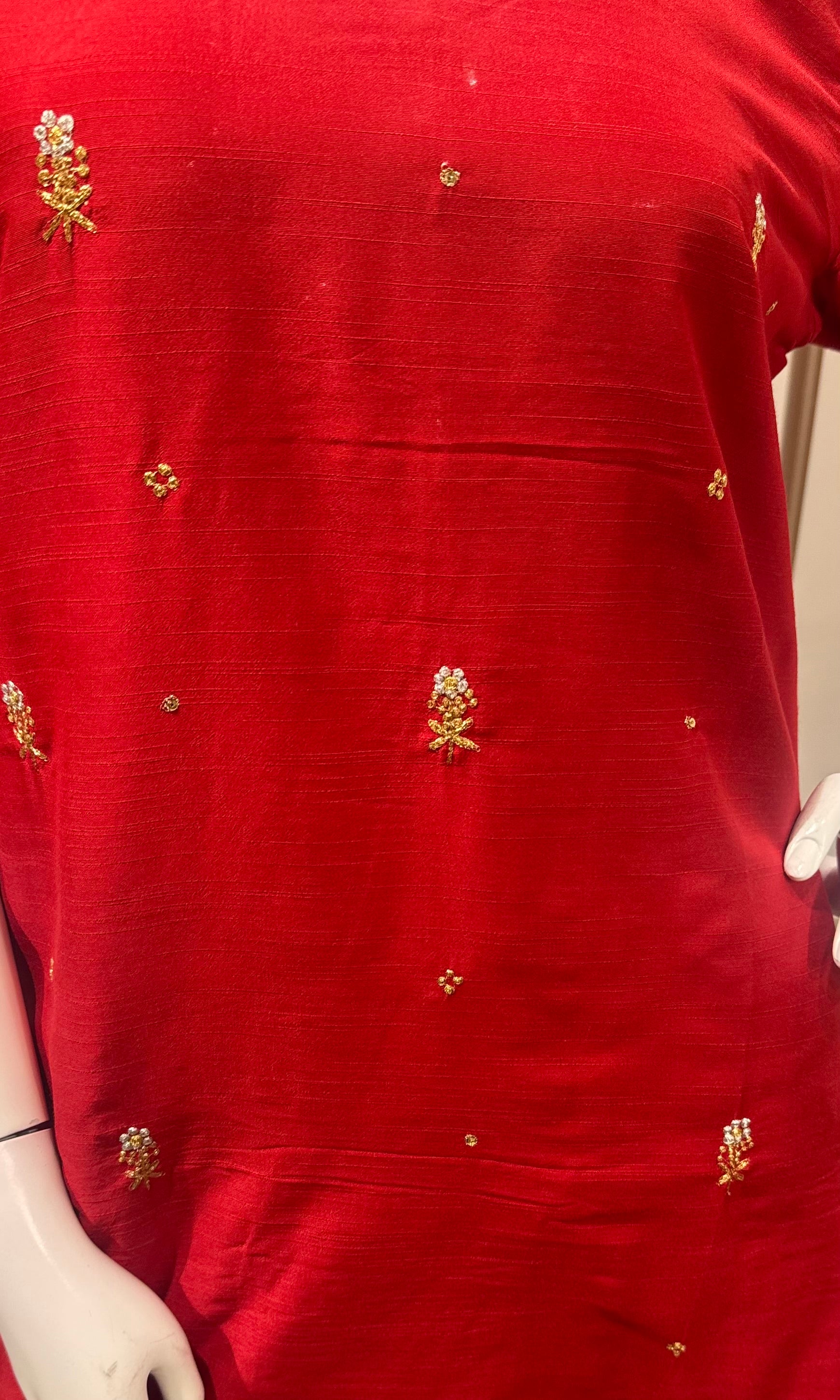 RUST Elegance Silk Blend Kurta Set with Dupatta
