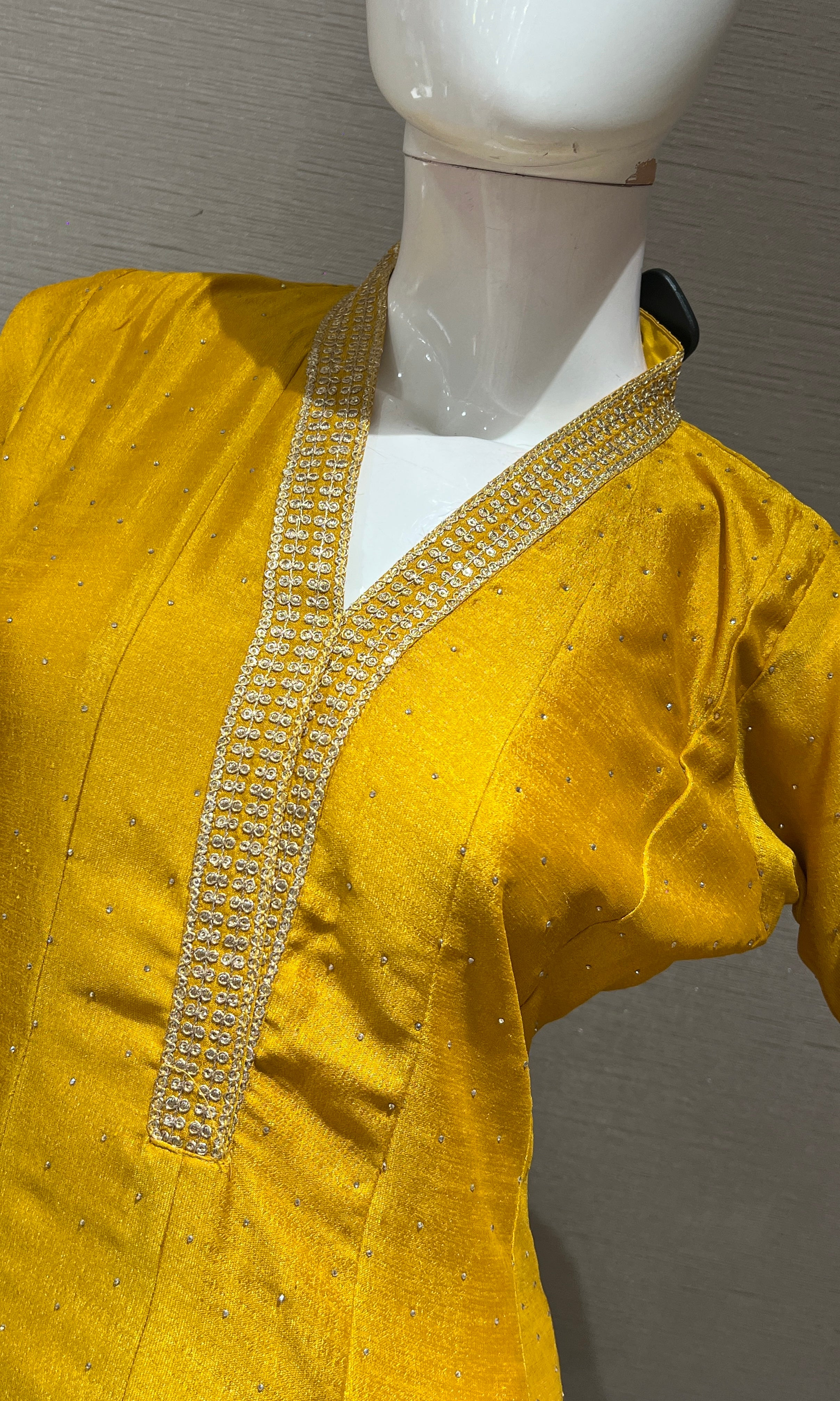 Yellow EMBROIDERED ANARKALI KURTA SET