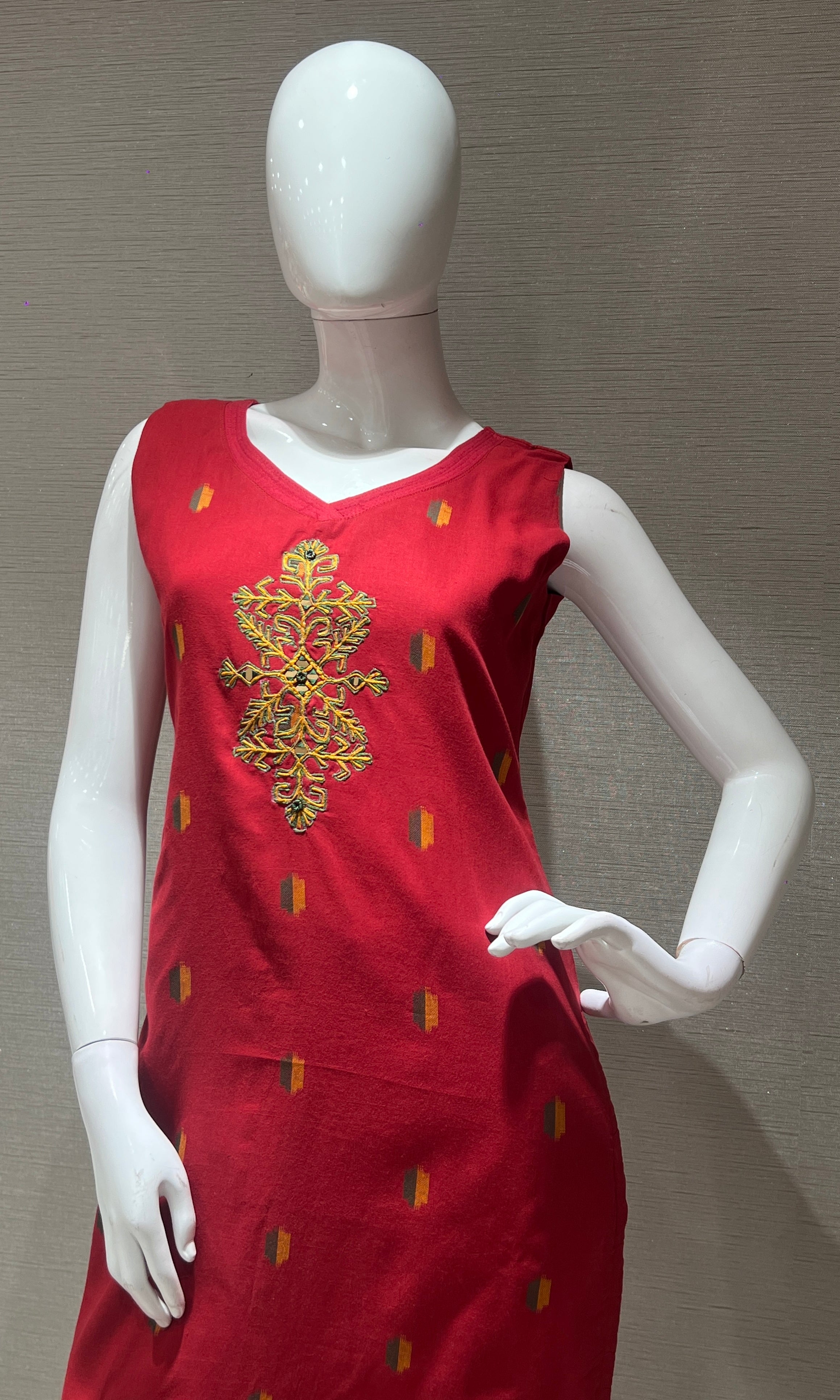 Maroon ETHNIC kurta set WITH DUPATTA