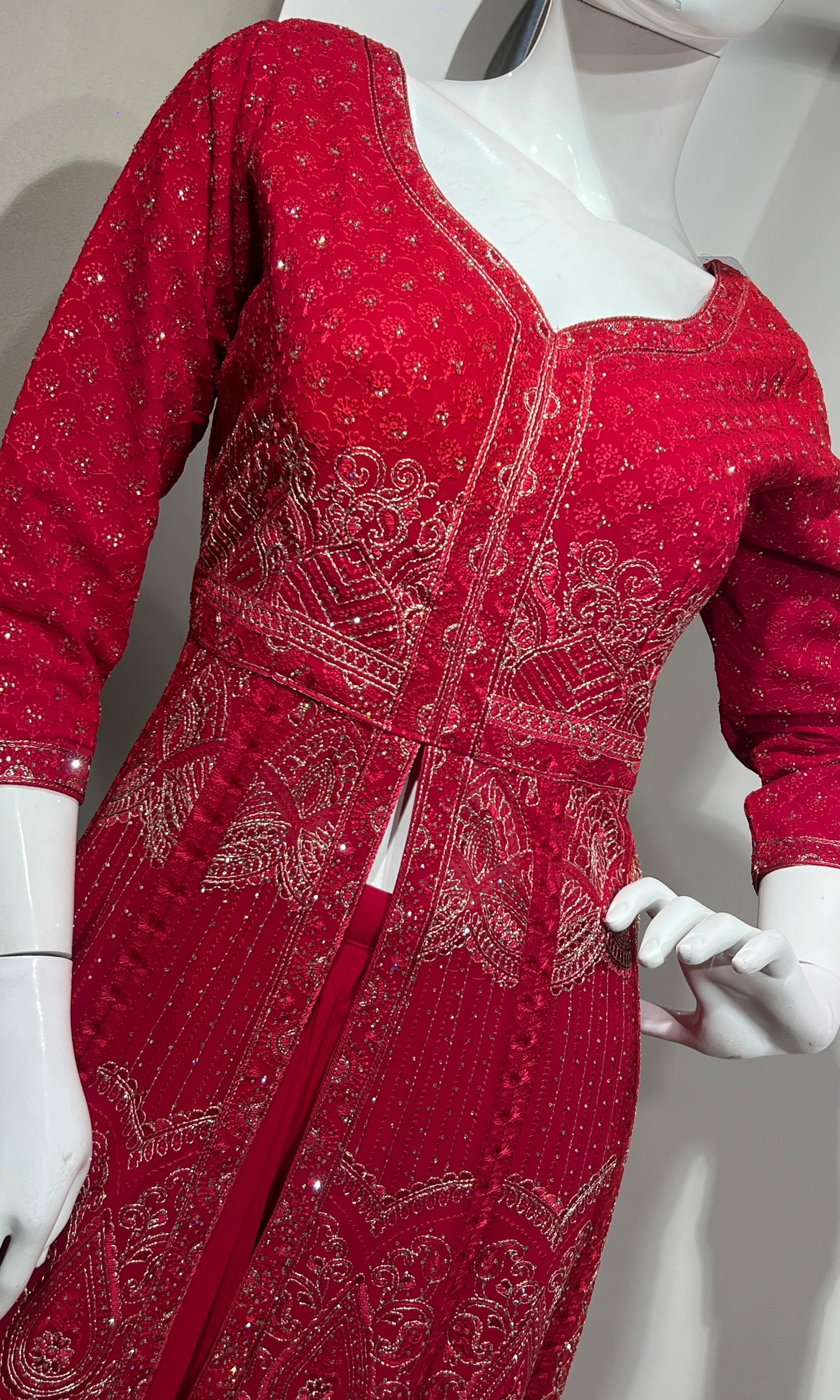 Pink FRONT SLIT ANARKALI WITH PALAZZO PANTS