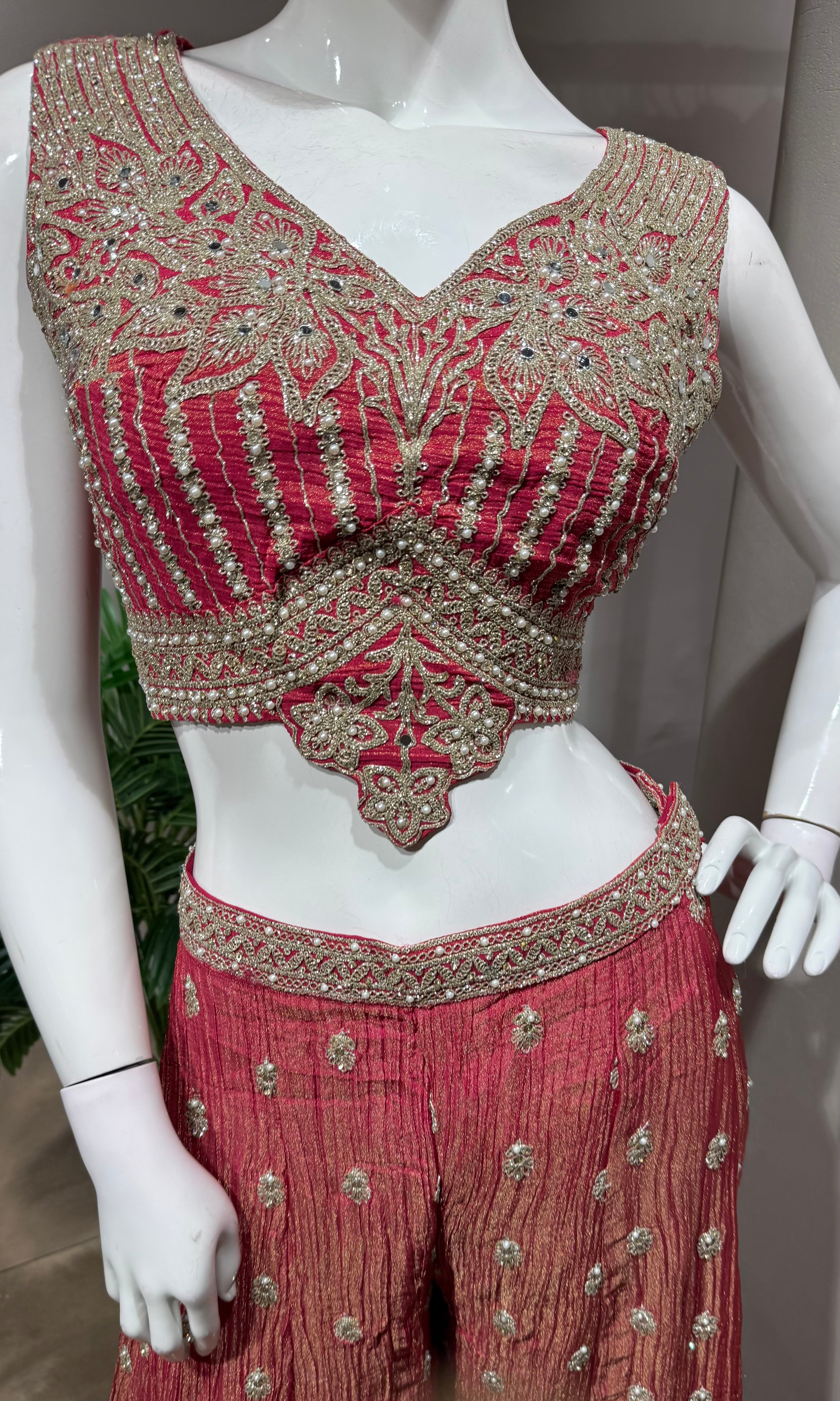 Rani Silk Palazzo with Zari and Sequin Detailing