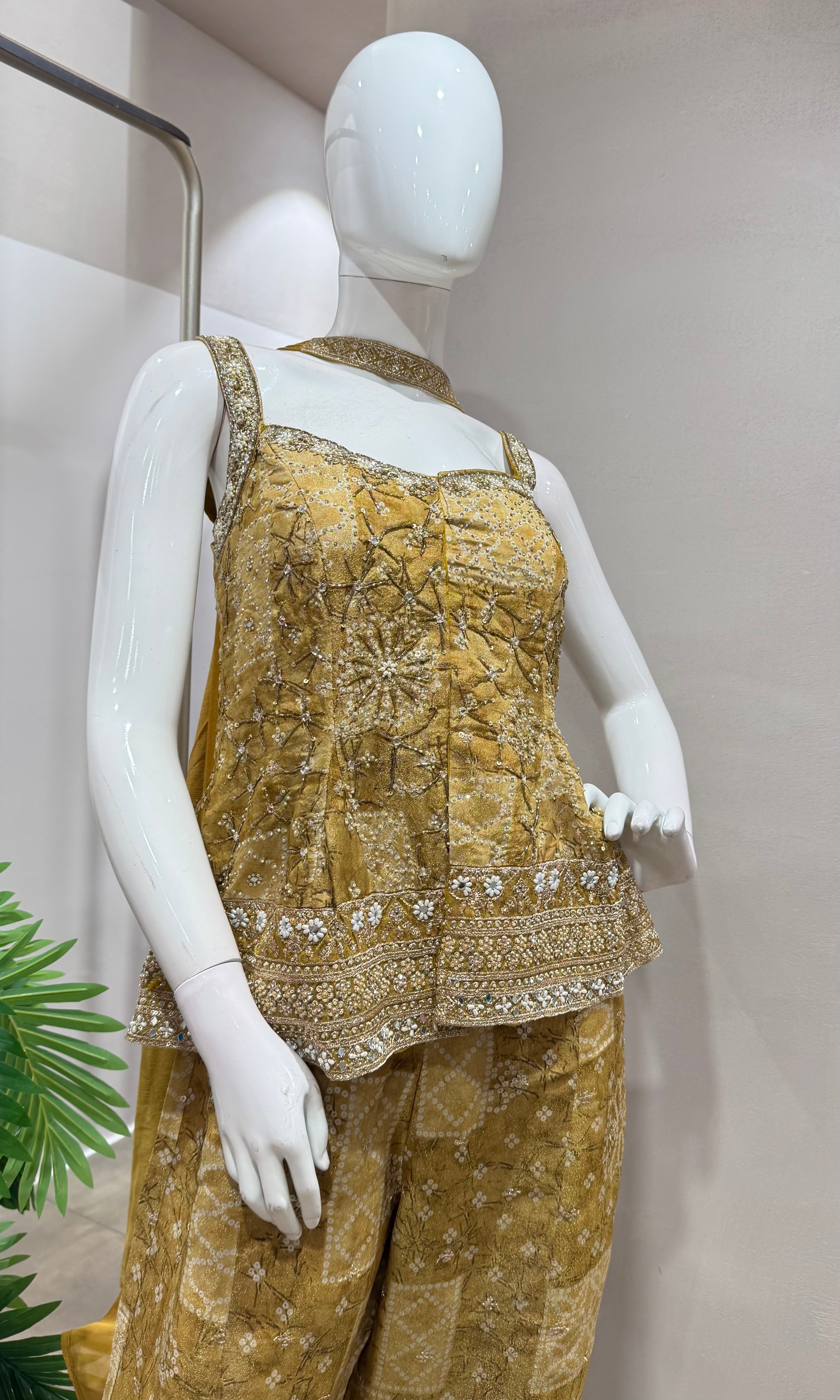 Mehendi green ethnic palazzo set