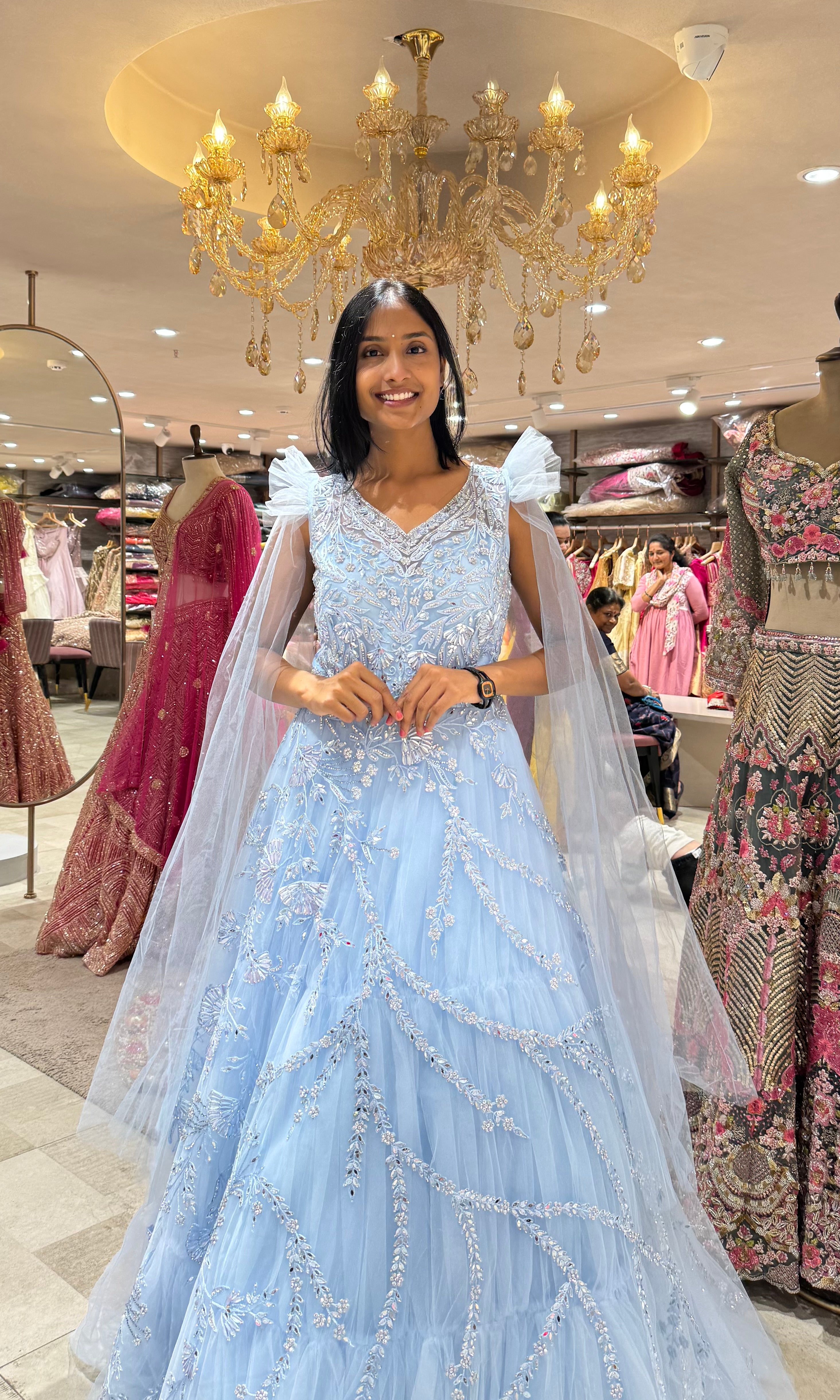 BLUE EMBELLISHED GOWN