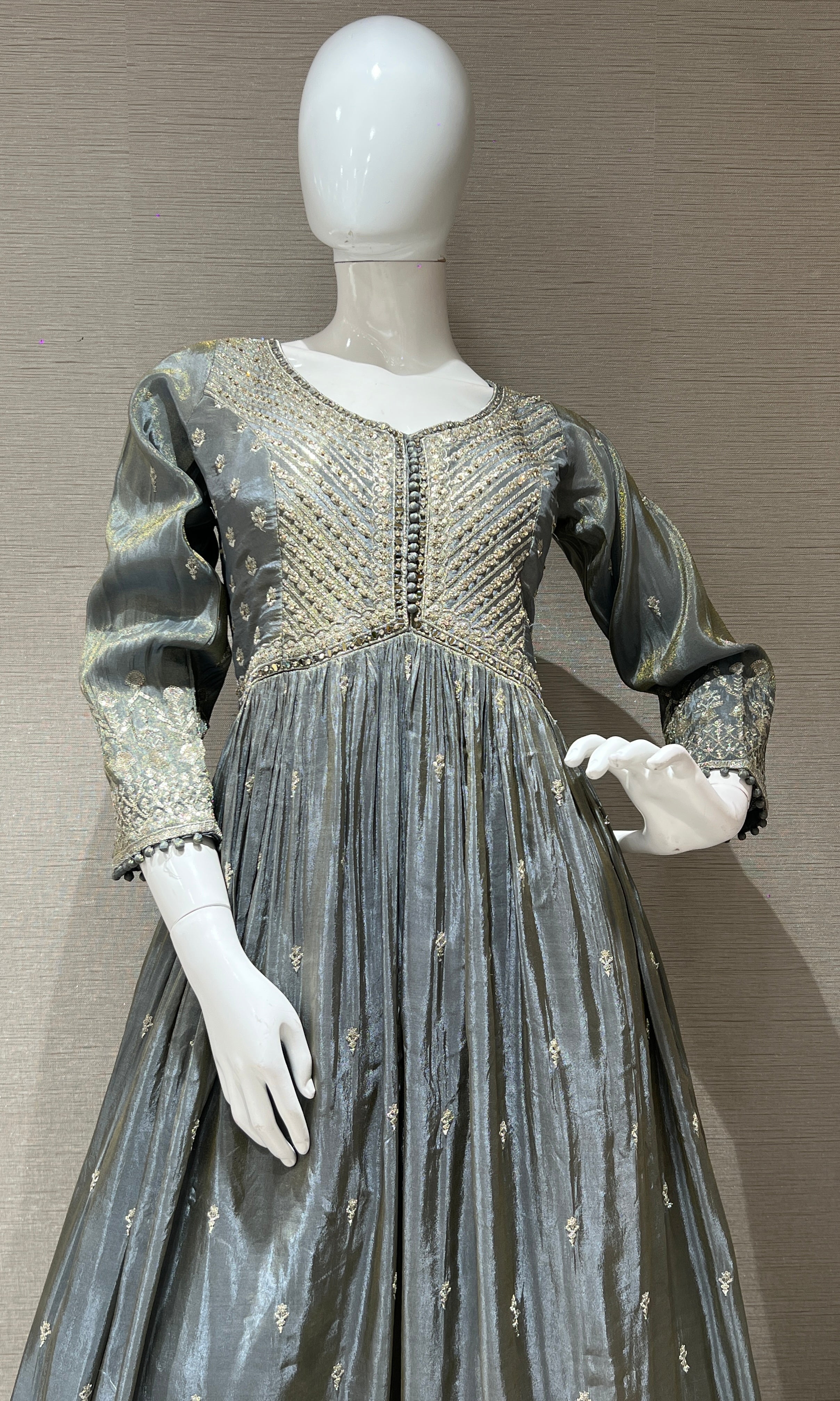 Grey long gown