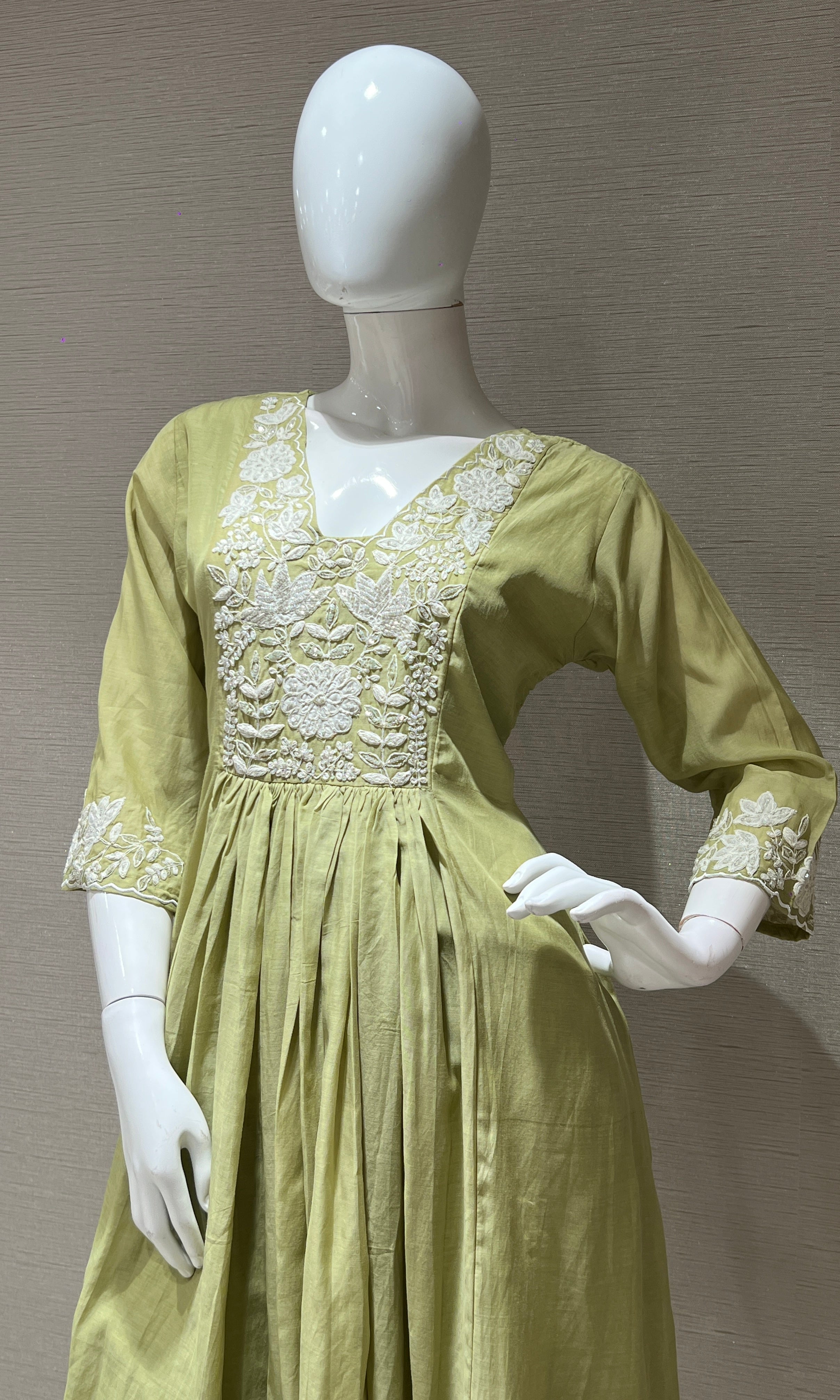 Pista green kurta set