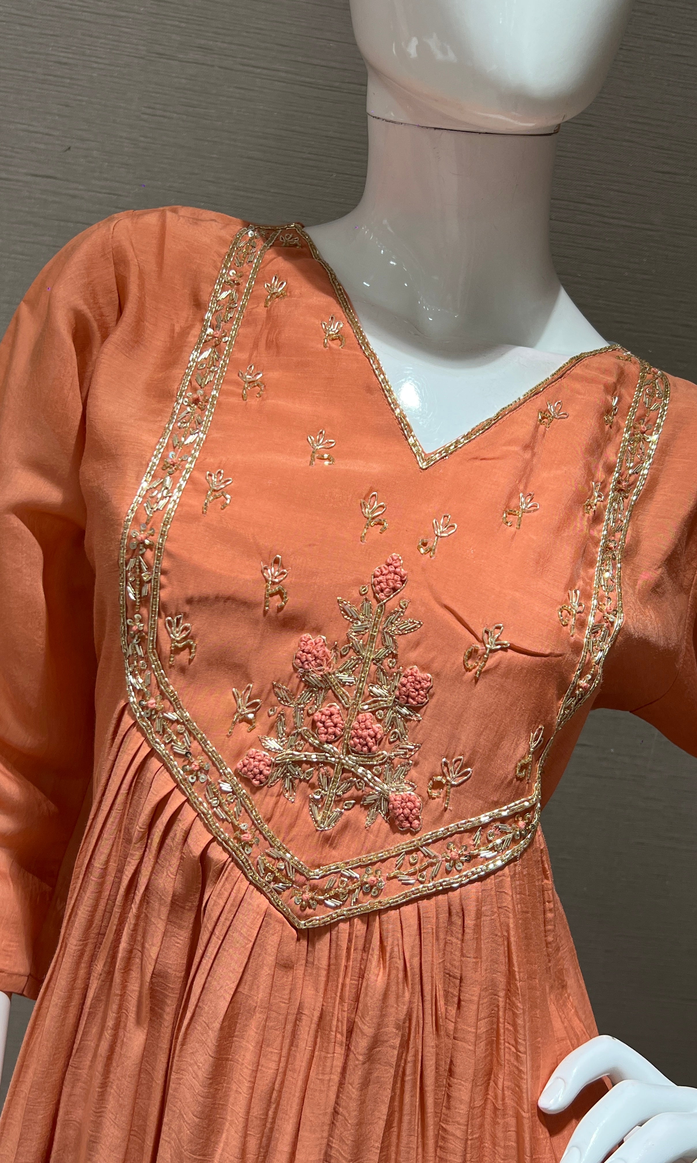 Rust MUL CHANDERI kurta set