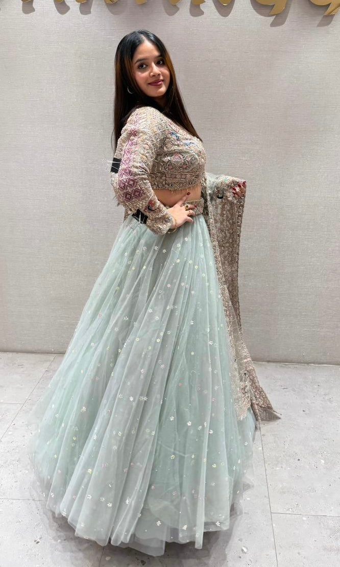 Pista green Lehenga