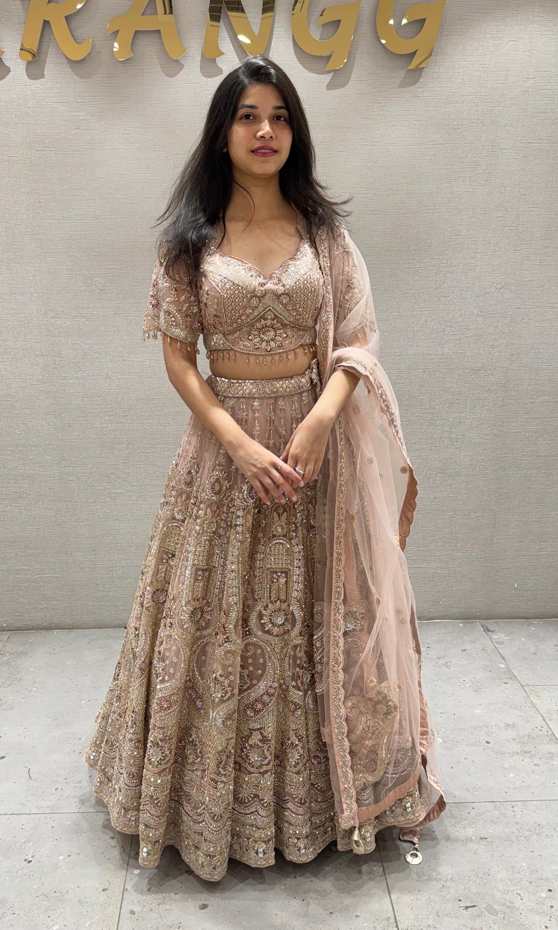 Peach INTRICATE EMBROIDERED LEHENGA
