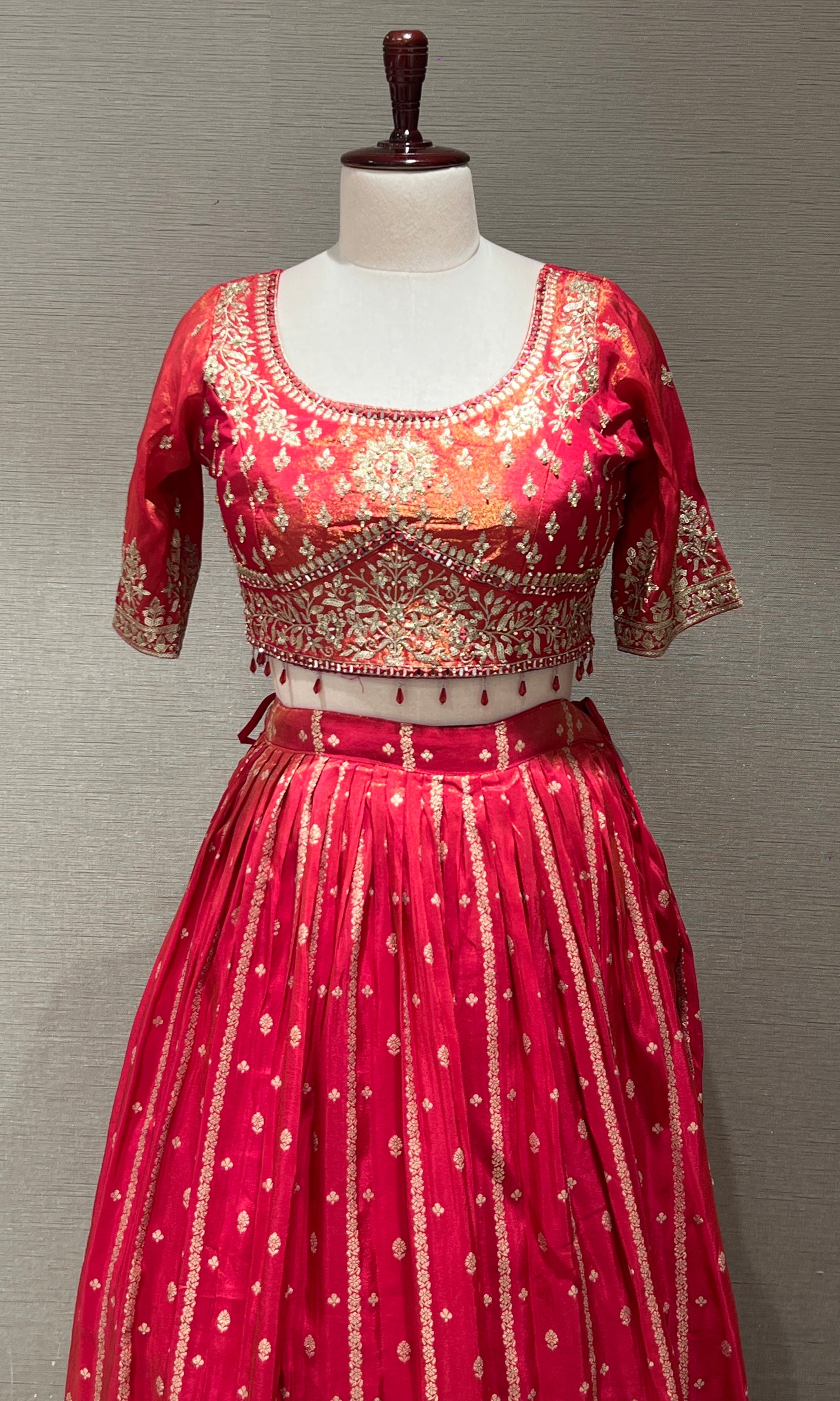 Pink Lehenga with Golden embroidery