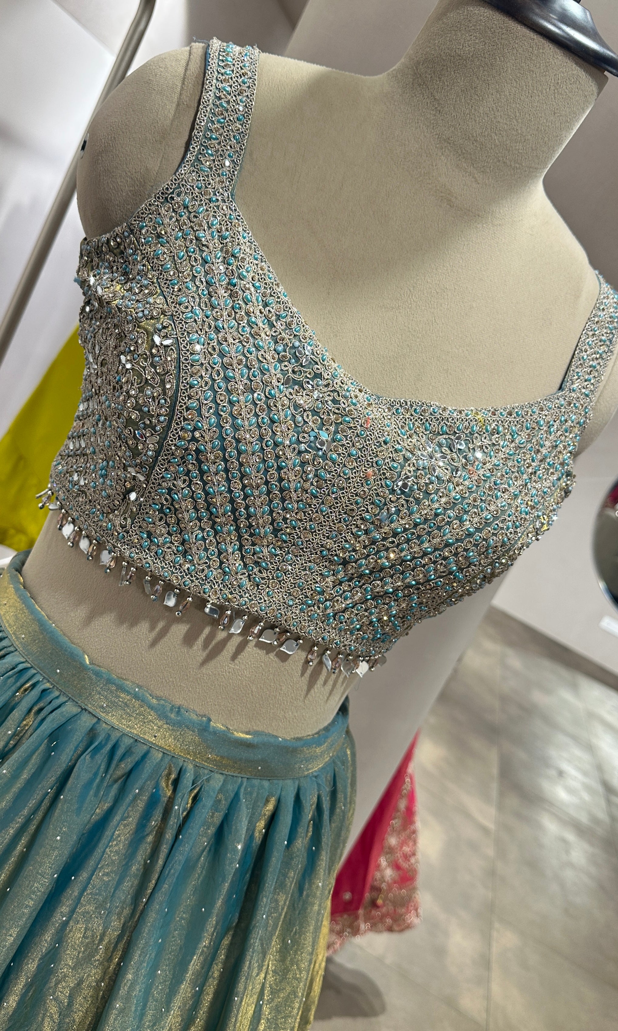 Rama blue EMBELLISHED lehenga