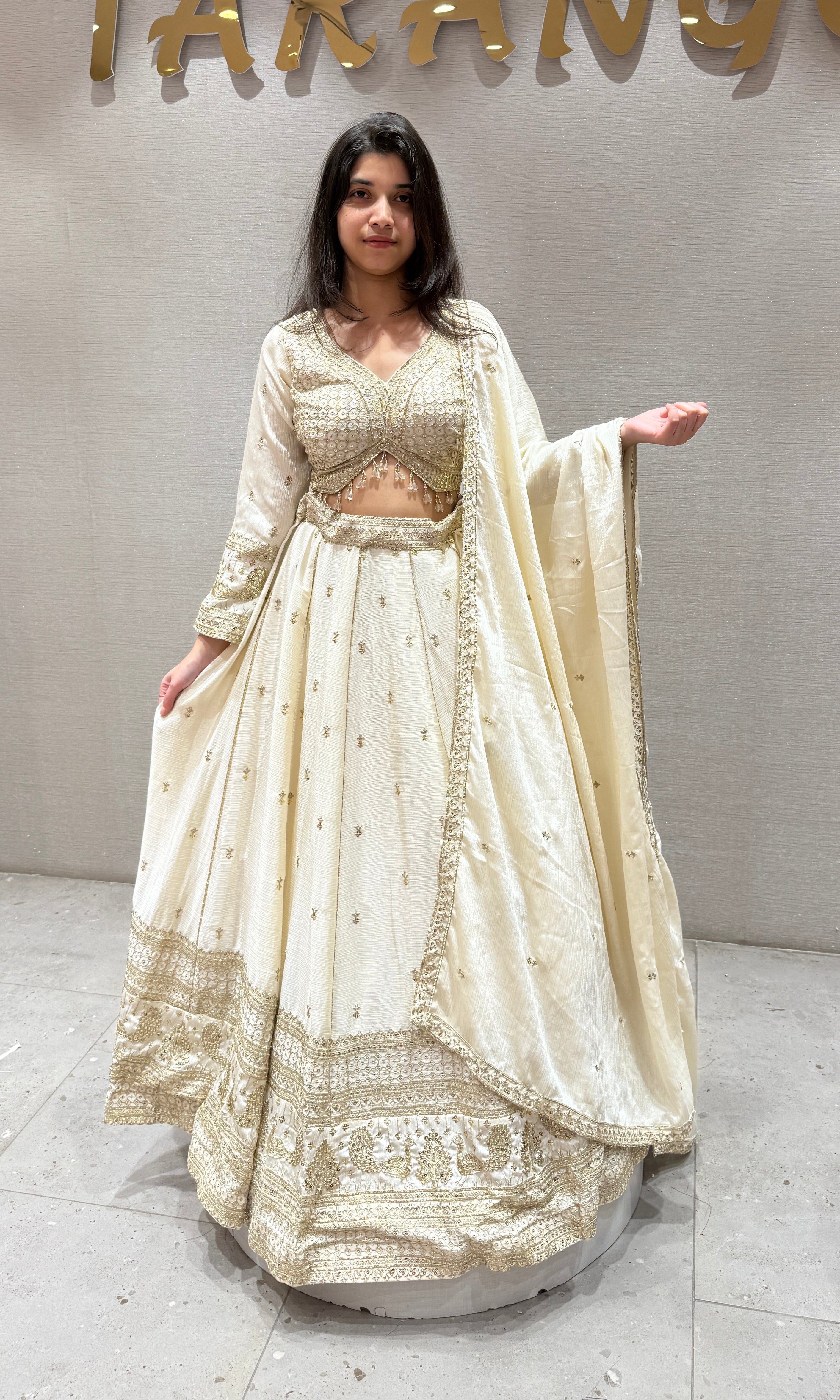 Cream Lehenga
