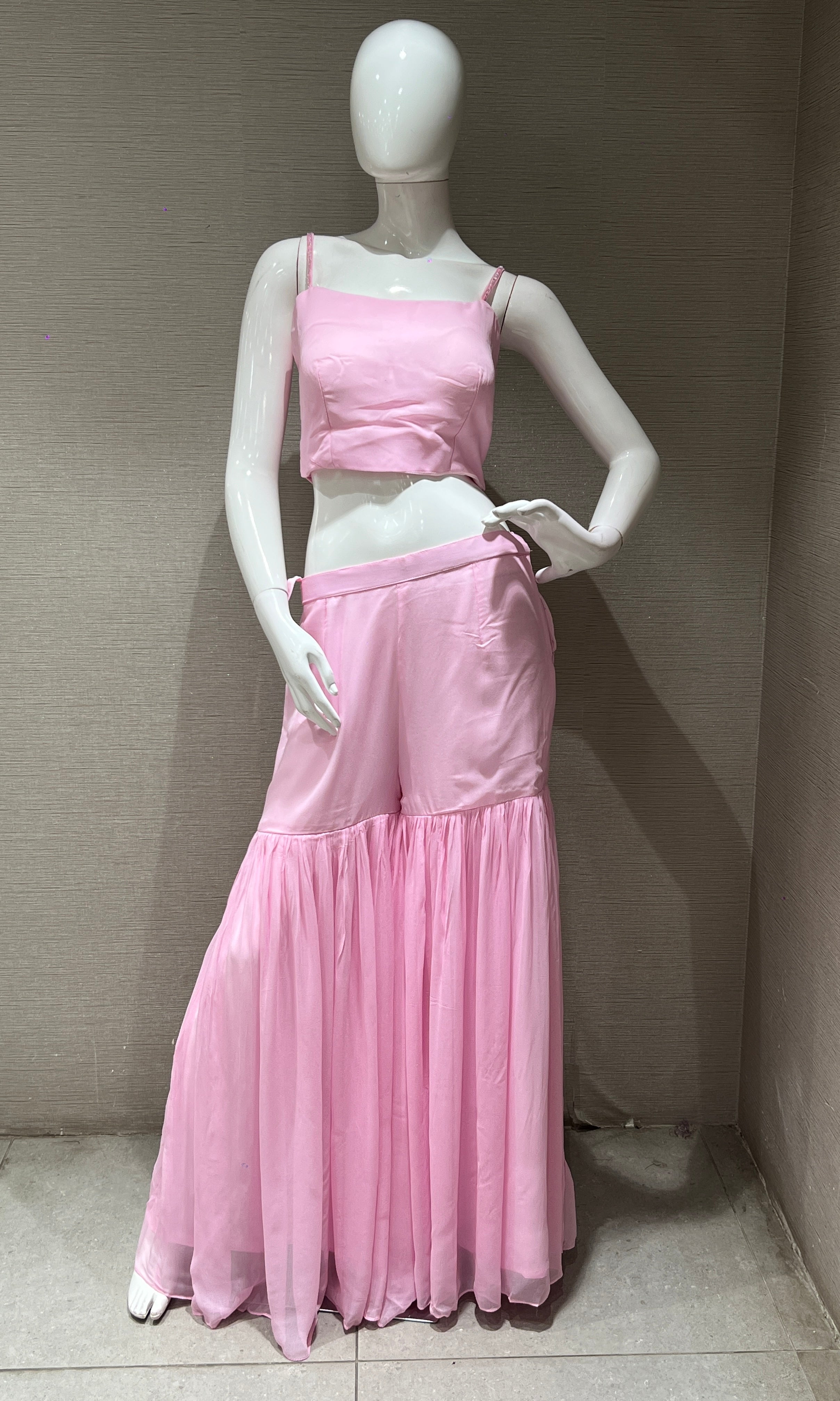 Light Pink Dream Flowy Sharara Set