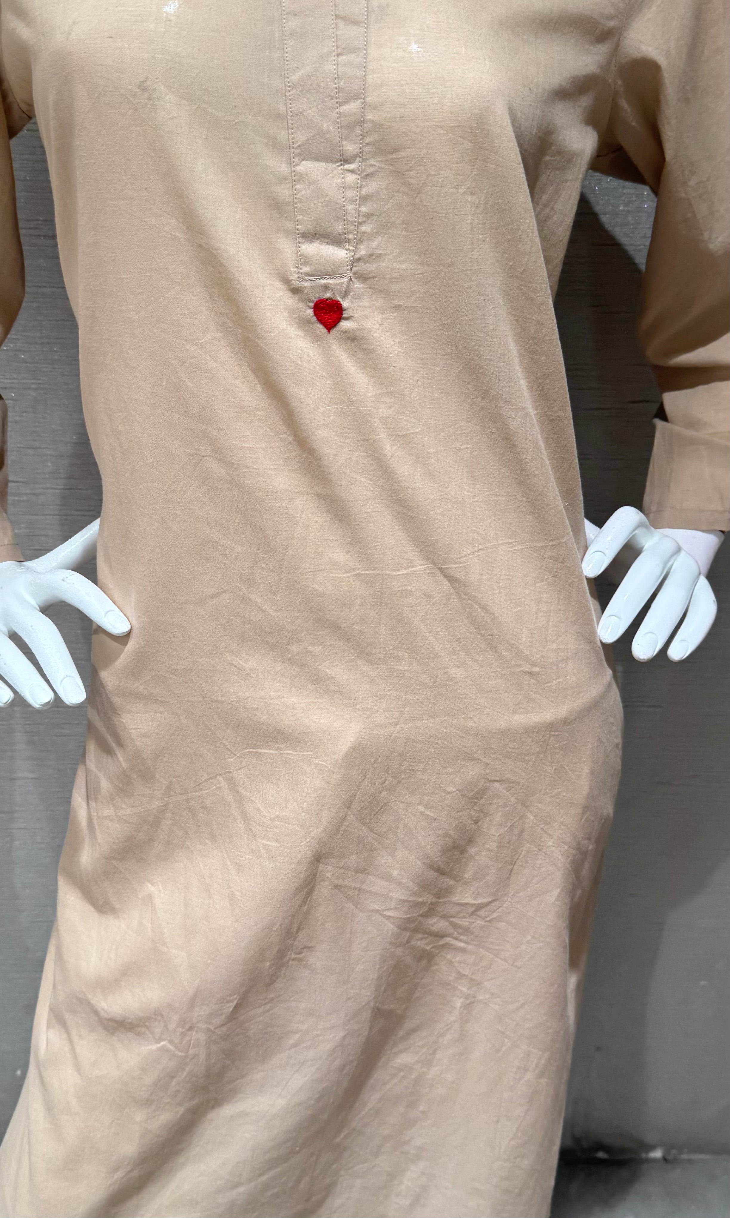 BEIGE CLASSIC KURTI WITH BOTTOM