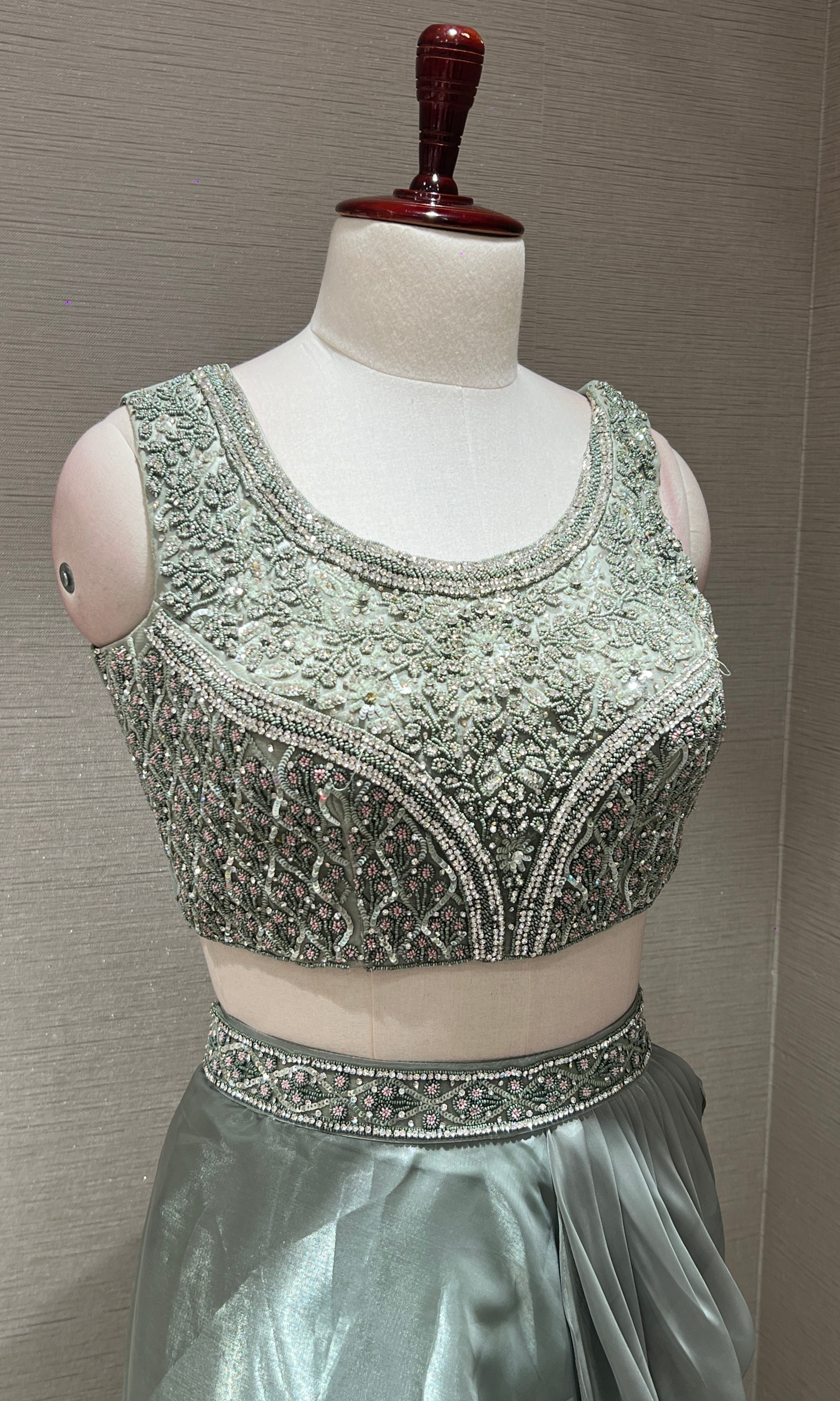 Pista green one minute saree