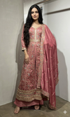 ROSE pink FRONT SLIT ANARKALI SET