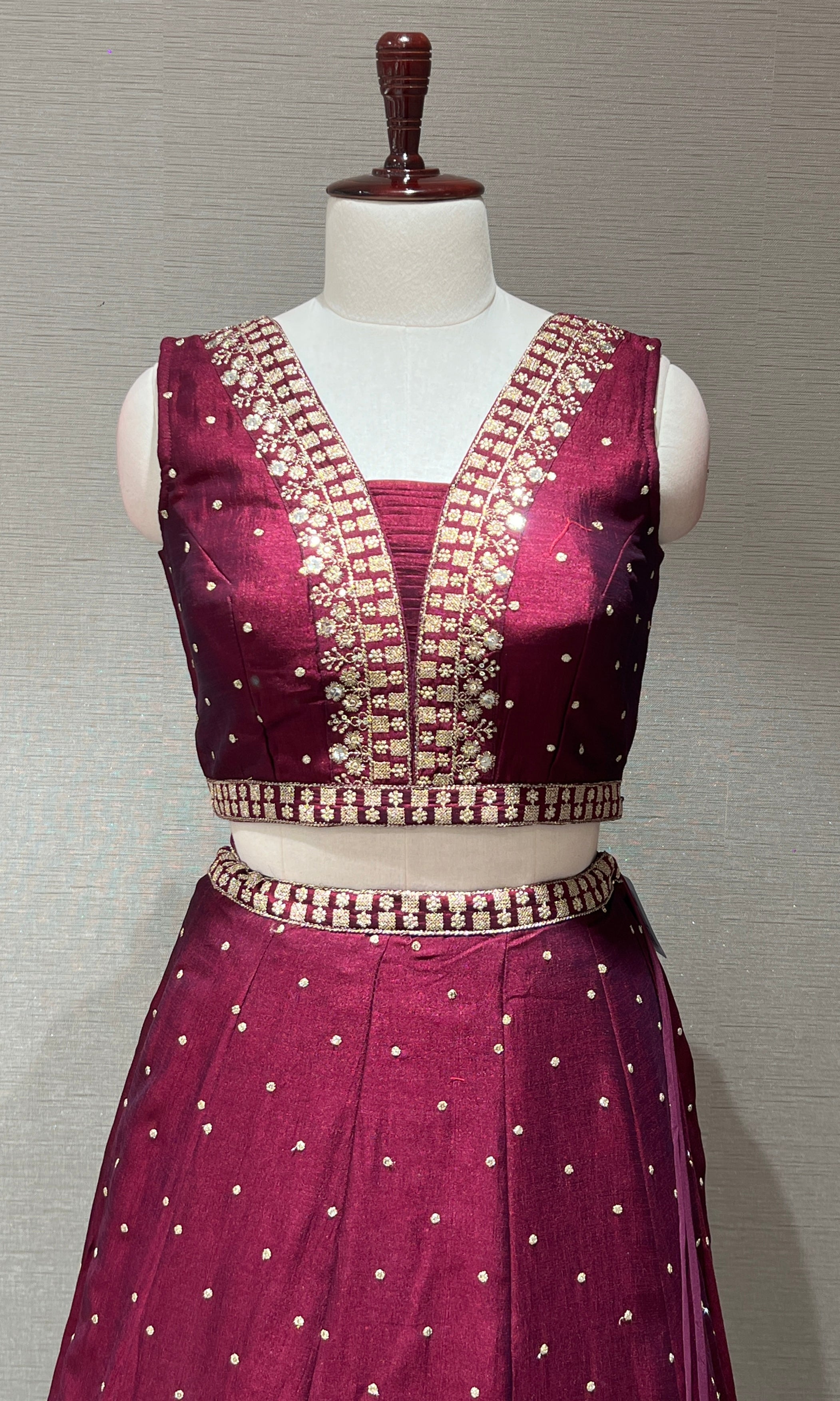 Wine Lehenga