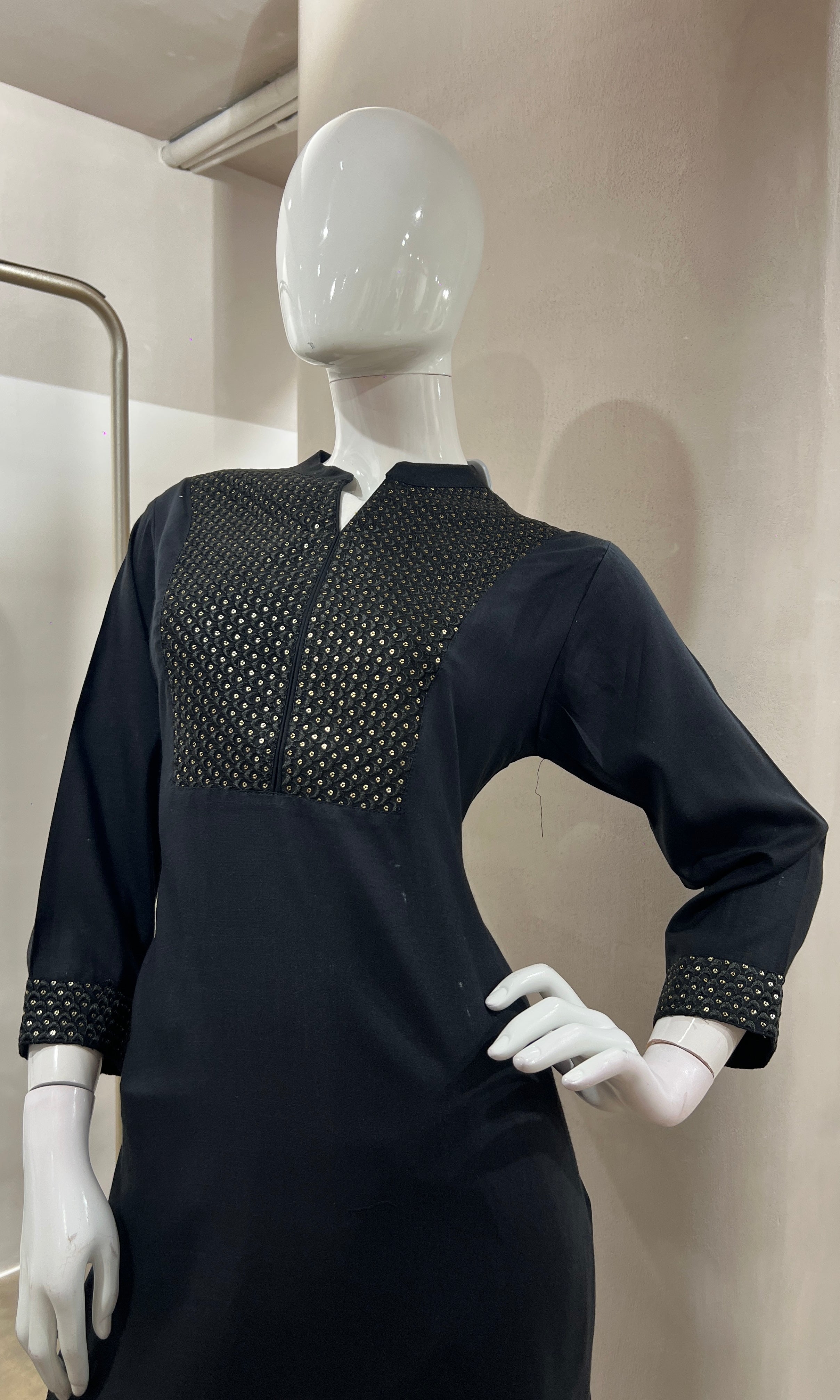 BLACK ETHNIC KURTI TOP