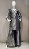 Grey Shimmering Silver Embellished Palazzo