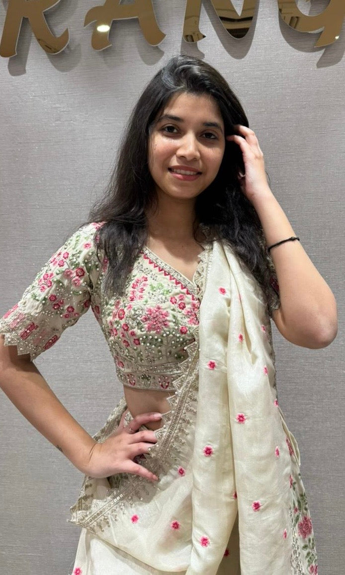 Cream Lehenga