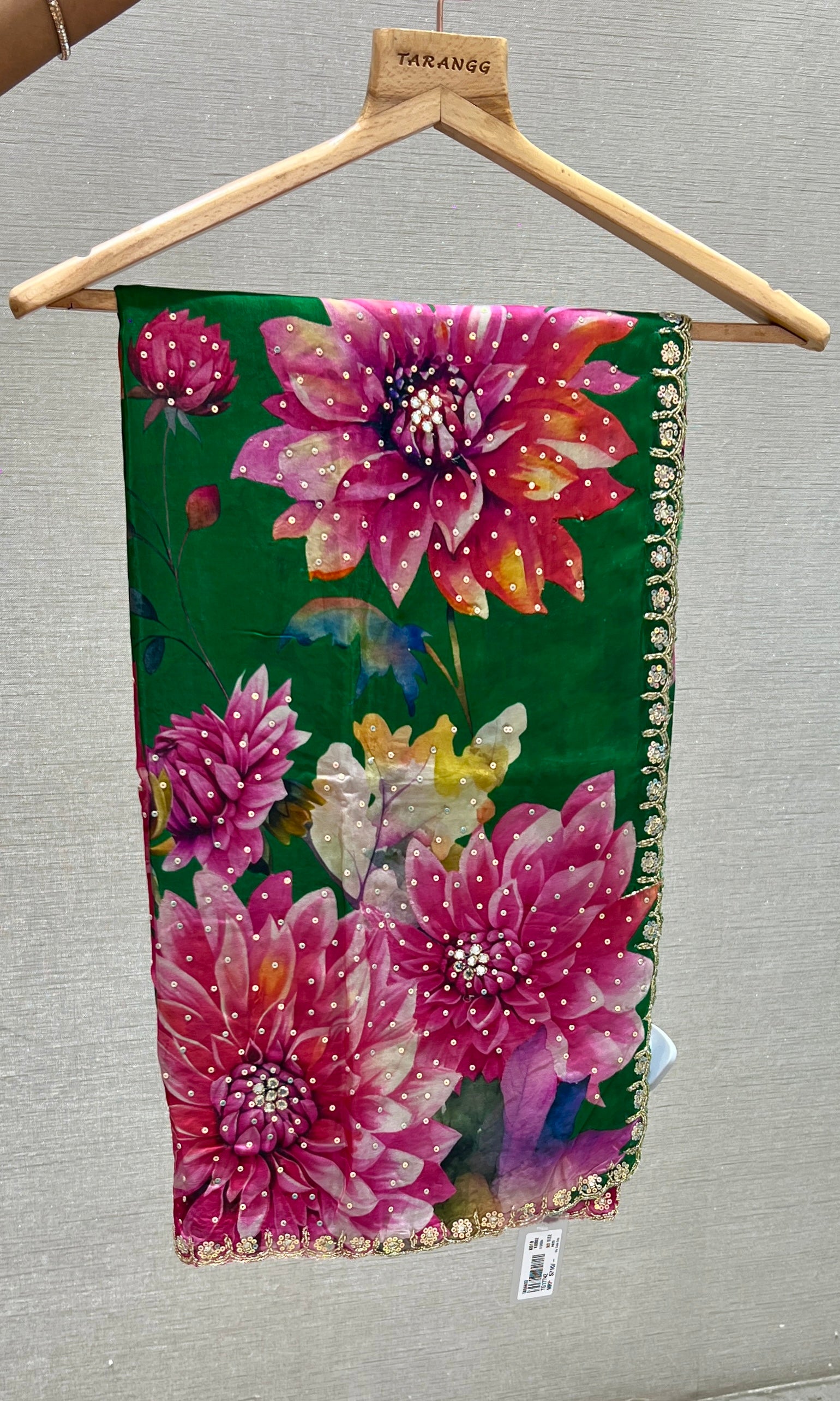 Bottle Green saree