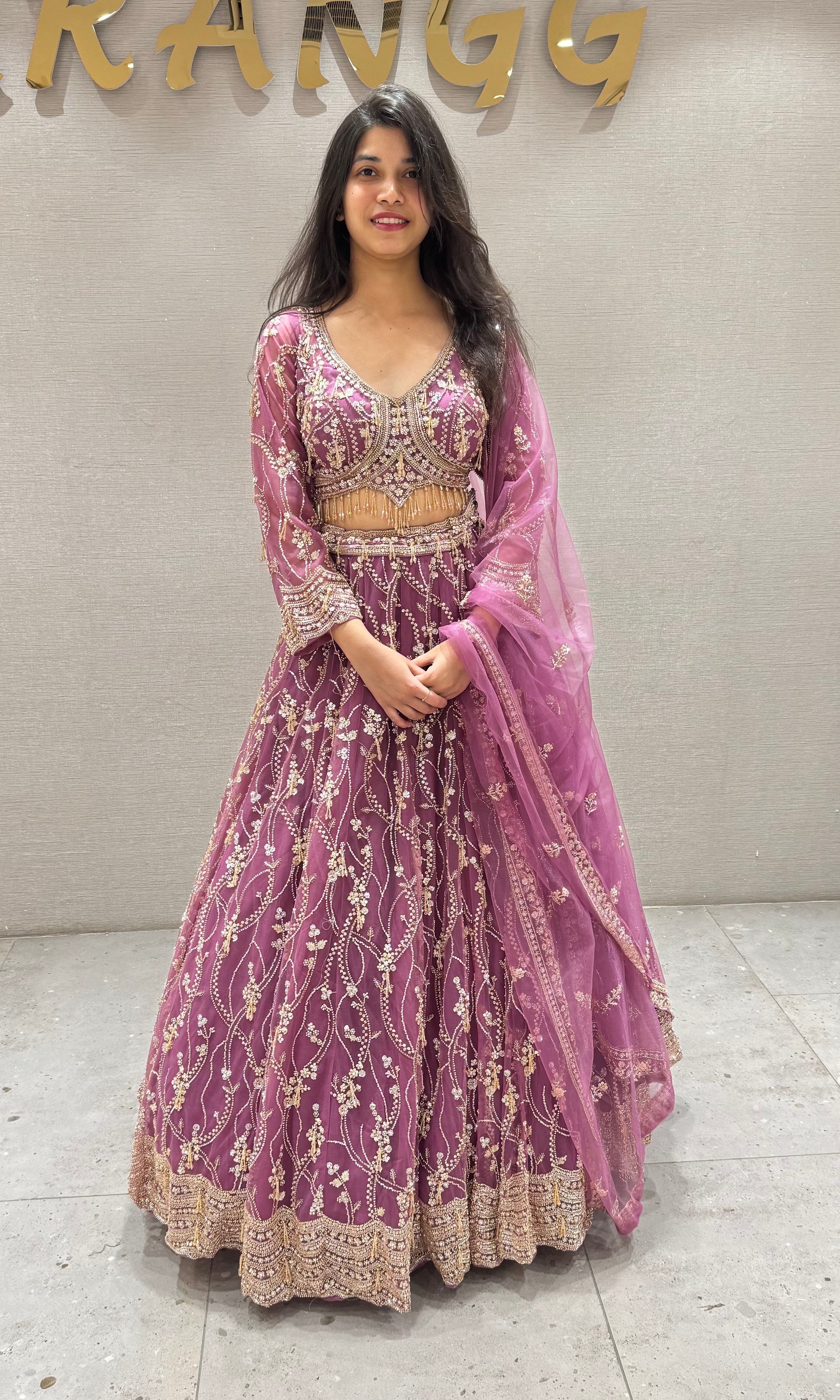 Purple GOLDEN EMBROIDERED lehenga