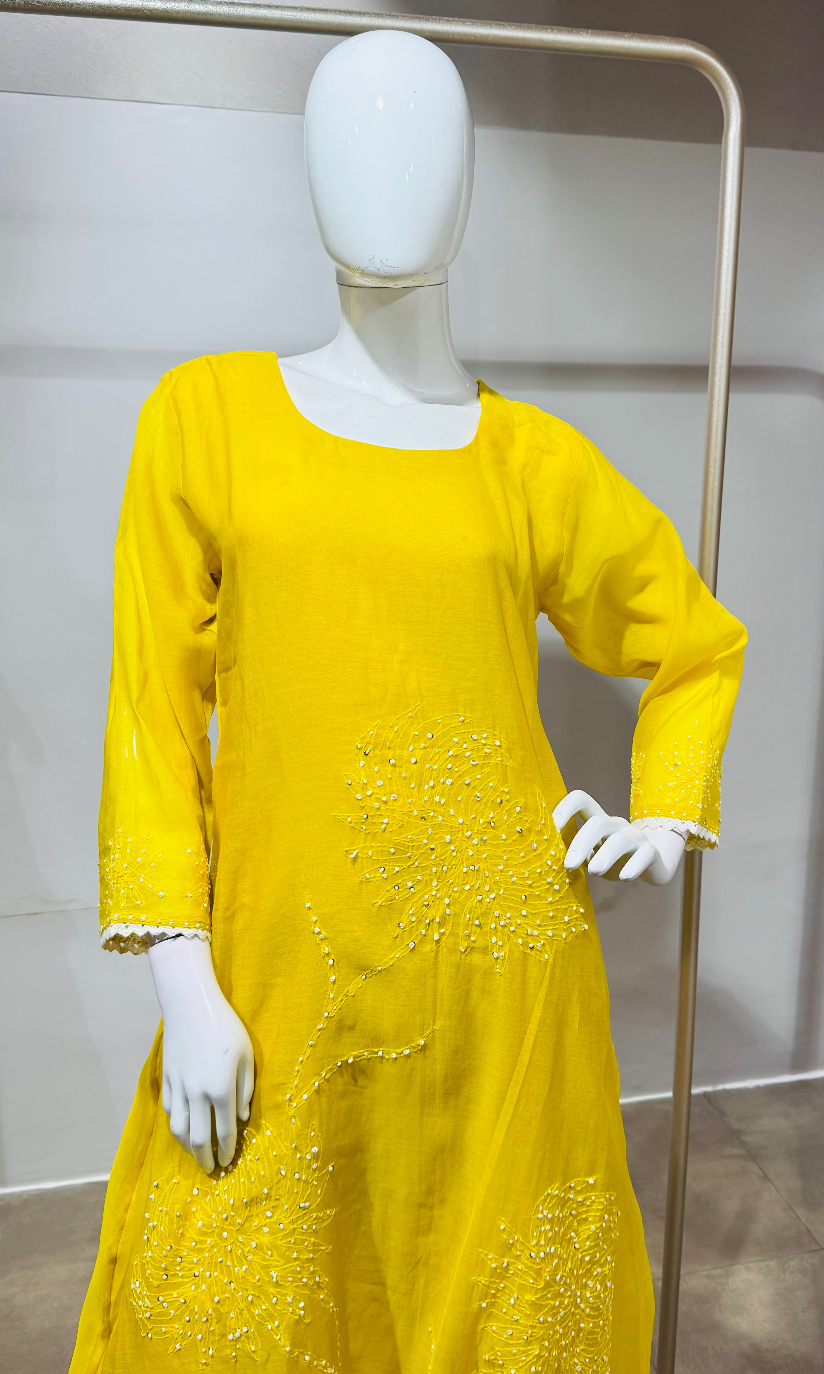 Yellow Embroidered Kurta Set