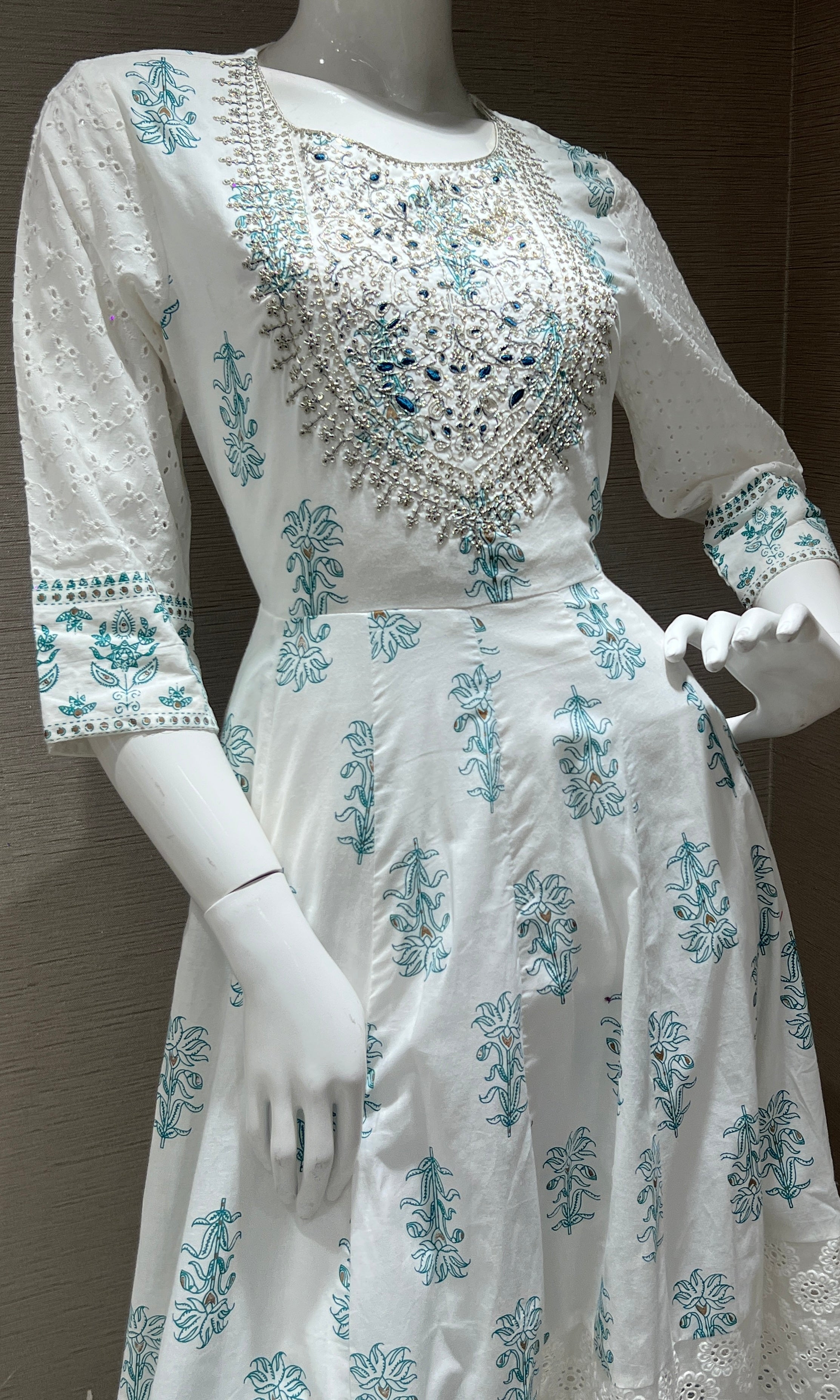 White Anarkali