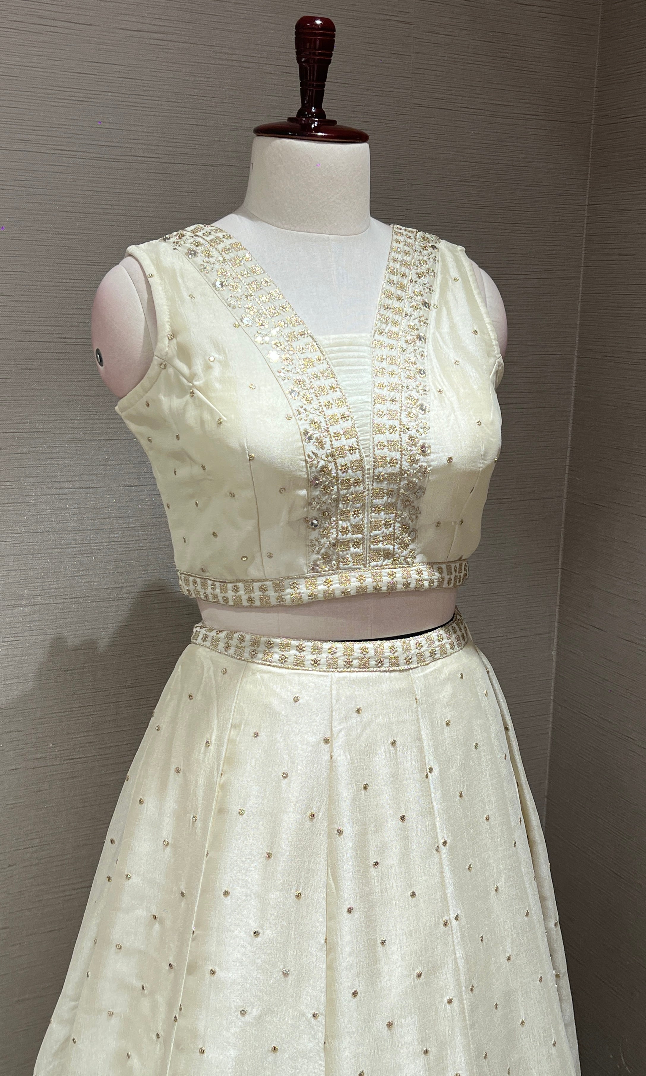 Cream Lehenga