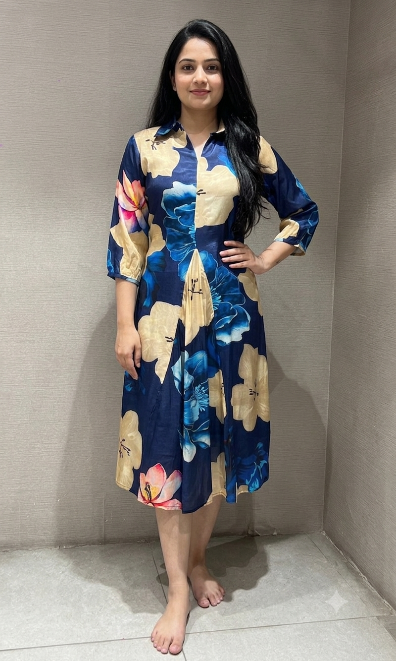 Blue FLORAL DRESS