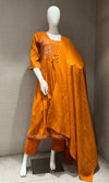 Rust EMBROIDERED KURTA SET